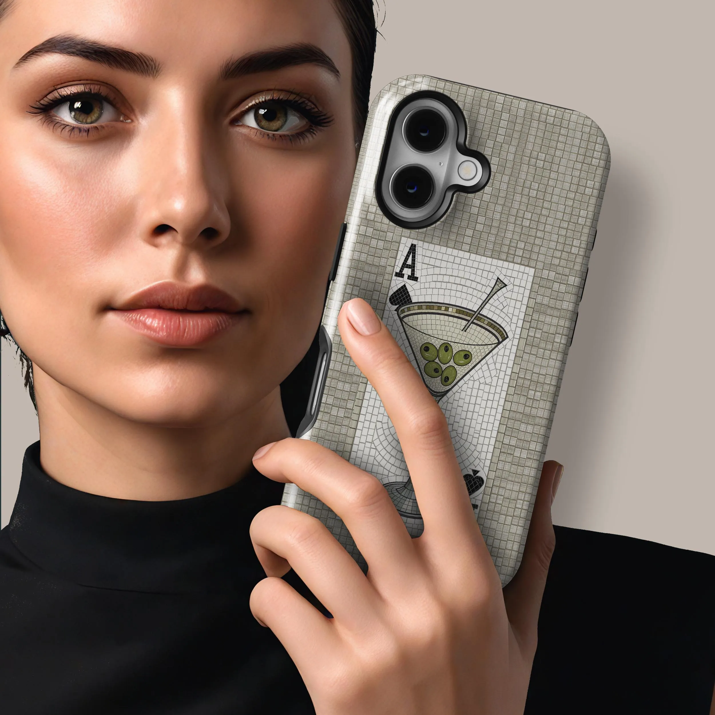 Martini Glass Phone Case: Ace of Spades Design Cover for iPhone 17 16 15 14 13 12 11 + MagSafe, Samsung S26 S25 Ultra, Google Pixel 10 9 Pro - image 2
