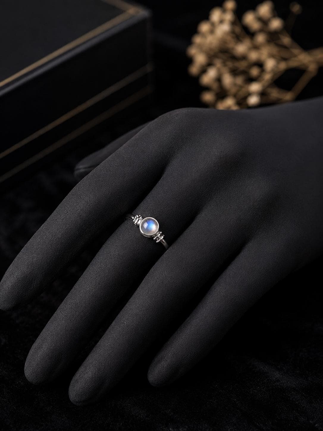 Natural Moonstone Ring 925 Sterling Silver, Handmade Promise Ring, Delicate Moonstone Solitaire Ring, Minimalist Statement Rings Jewelry - image 5