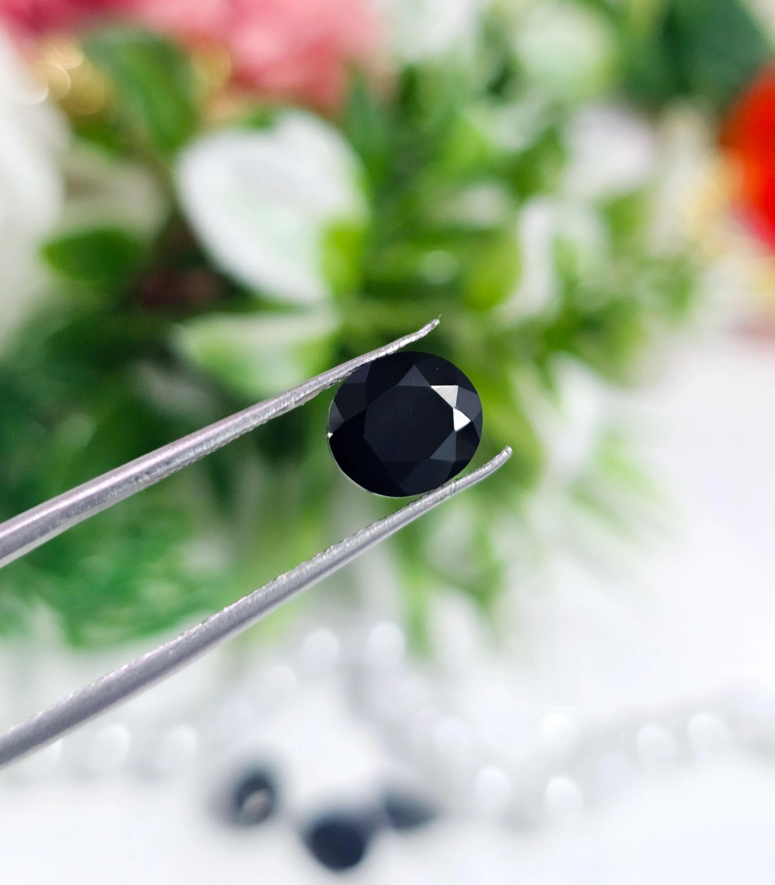Oval Faceted Black Spinel Gemstones | 4 Pcs Loose Stones for Jewelry Making - image 2