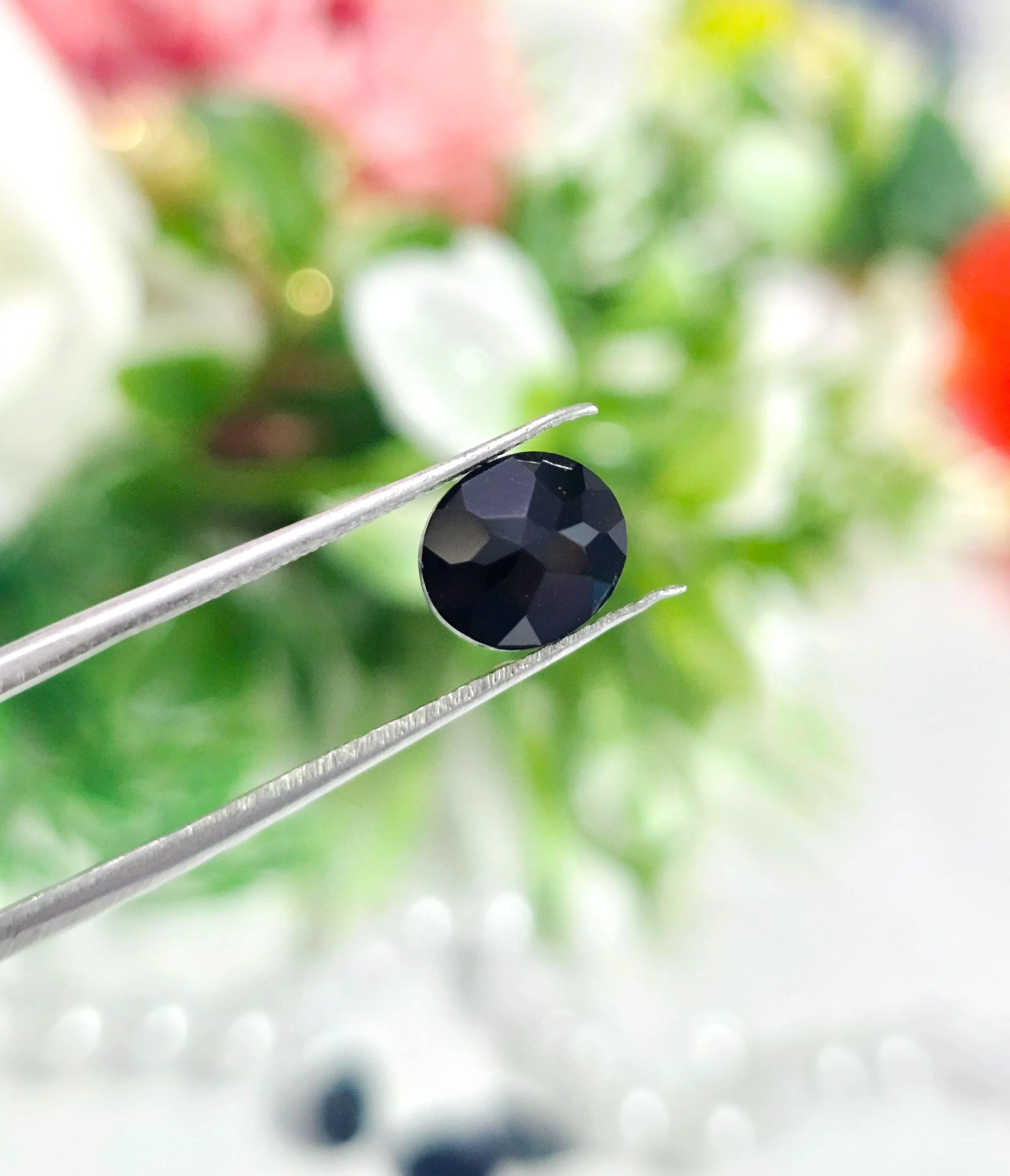 Oval Faceted Black Spinel Gemstones | 4 Pcs Loose Stones for Jewelry Making - image 3