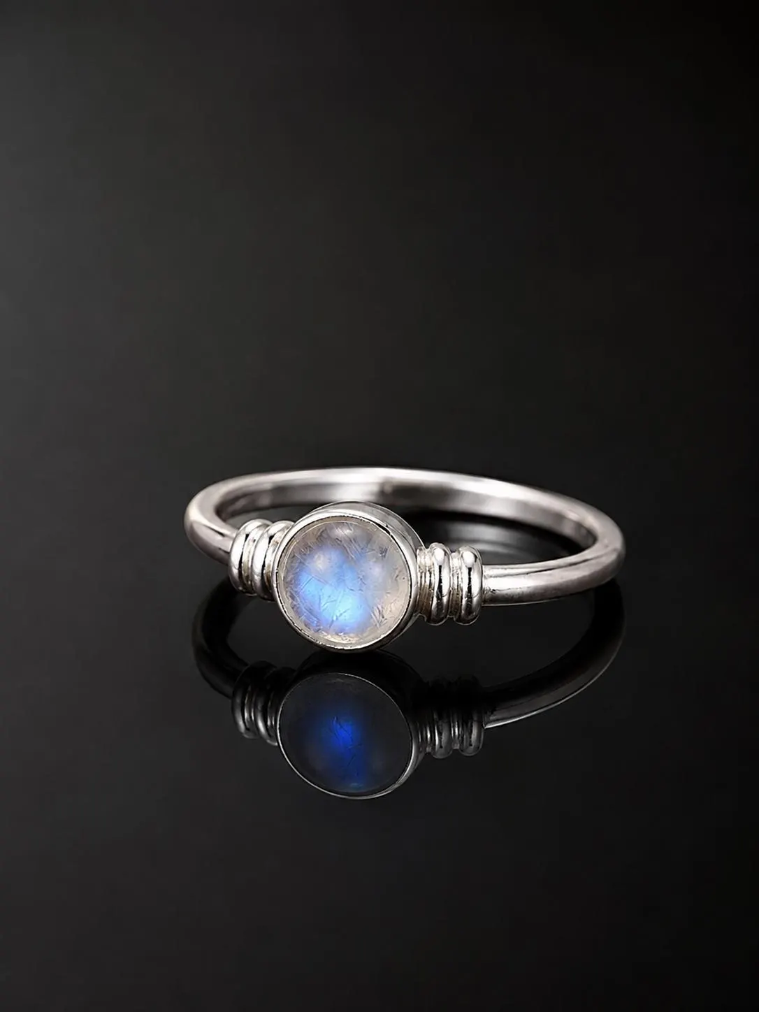 Natural Moonstone Ring 925 Sterling Silver, Handmade Promise Ring, Delicate Moonstone Solitaire Ring, Minimalist Statement Rings Jewelry - image 3
