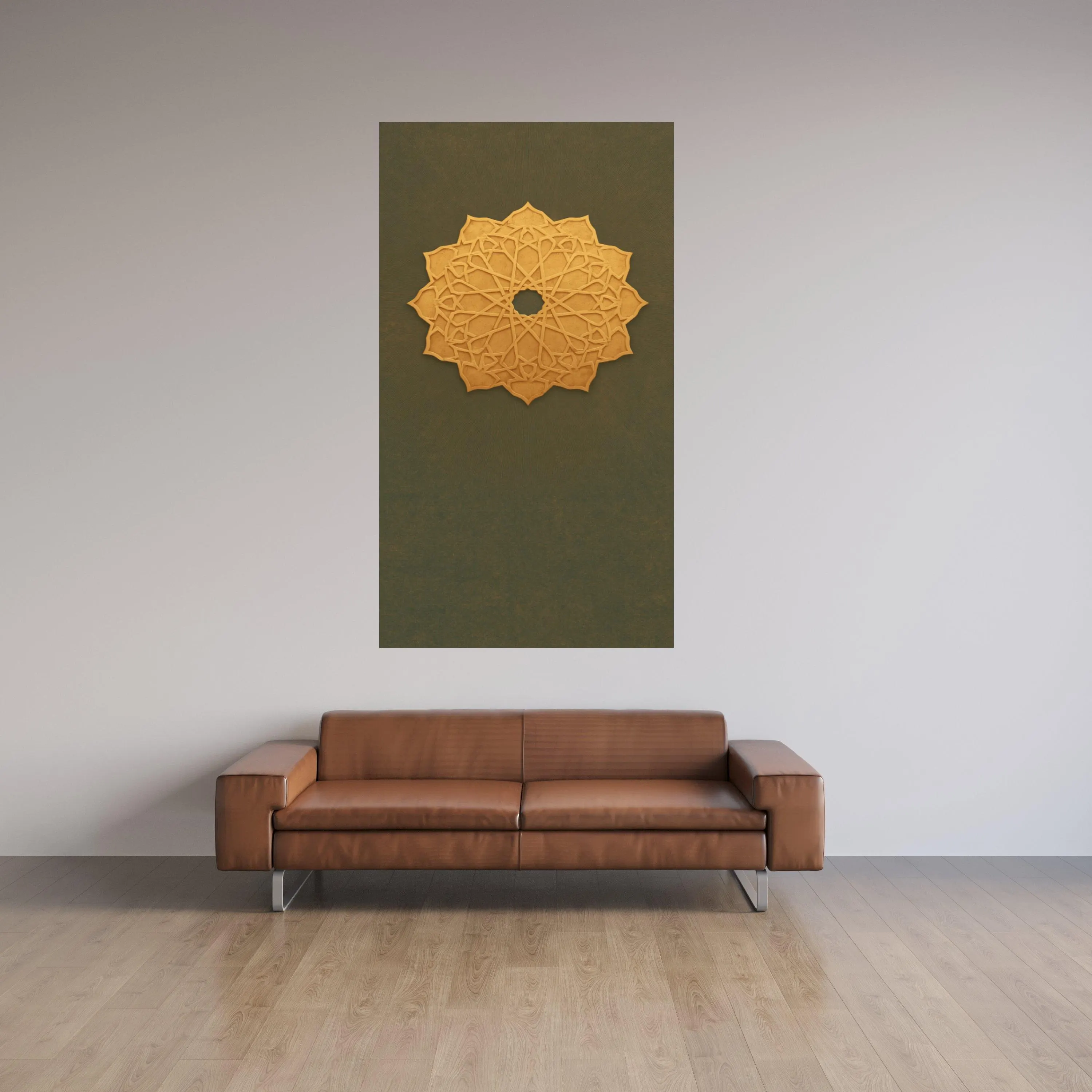 Golden Mandala Design Canvas, Geometric Wall Art, Abstract Pattern Decoration, Modern Home Canvas, Ready to Hang Artwork - image 2