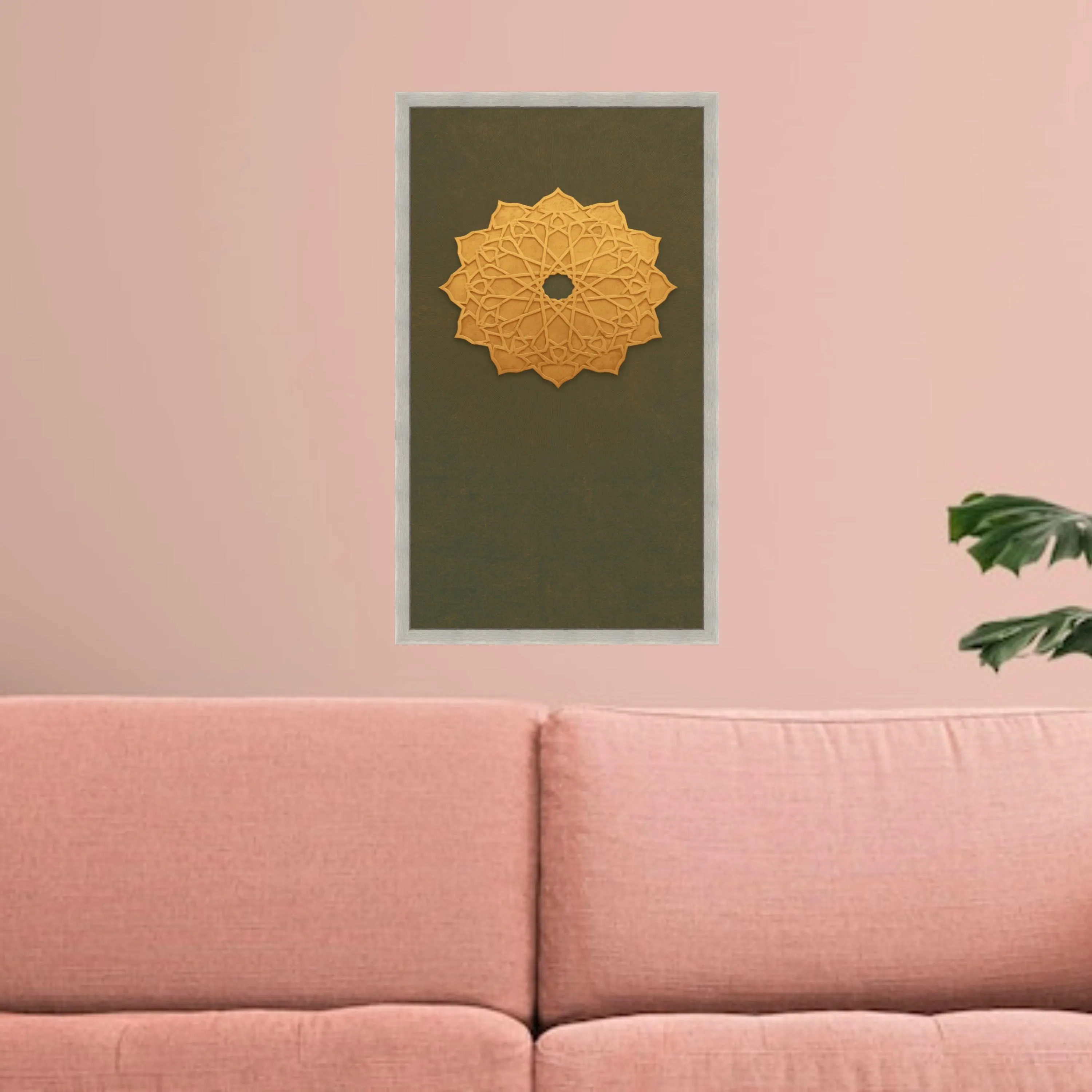 Golden Mandala Design Canvas, Geometric Wall Art, Abstract Pattern Decoration, Modern Home Canvas, Ready to Hang Artwork - image 3