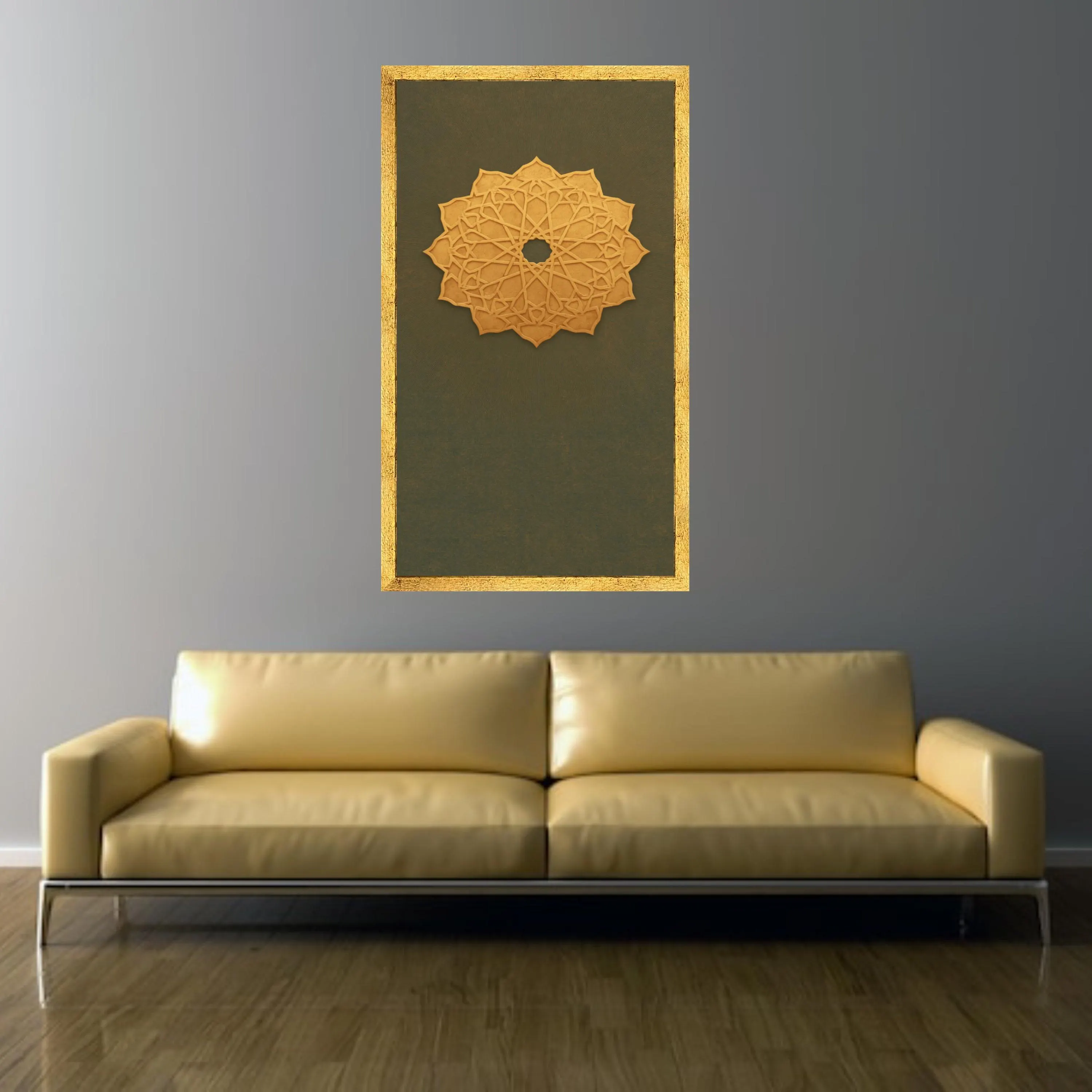 Golden Mandala Design Canvas, Geometric Wall Art, Abstract Pattern Decoration, Modern Home Canvas, Ready to Hang Artwork - image 4