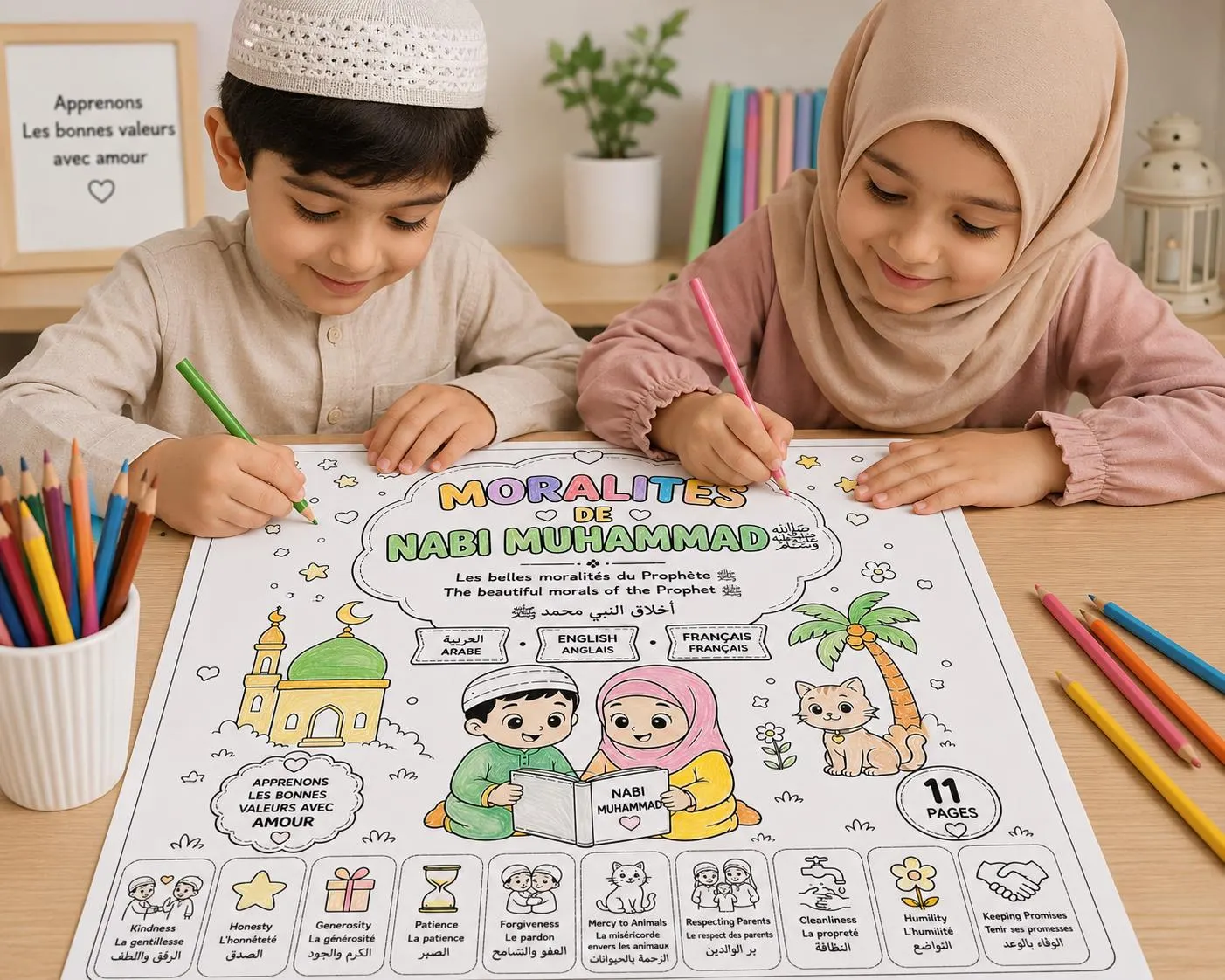 Mawlid Nabi Coloring Worksheets | Islamic Moral Values for Kids / Prophet Muhammad Activities - image 4