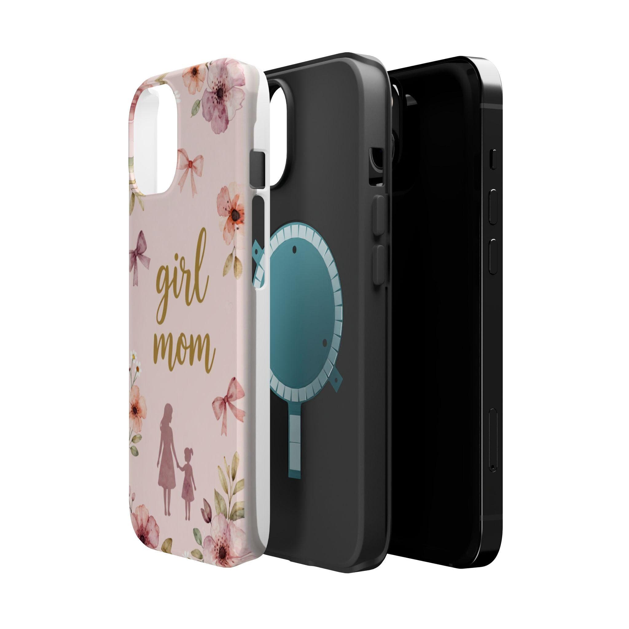 Girl Mom floral script Phone Case | Magnetic Impact-Resistant Case - image 3
