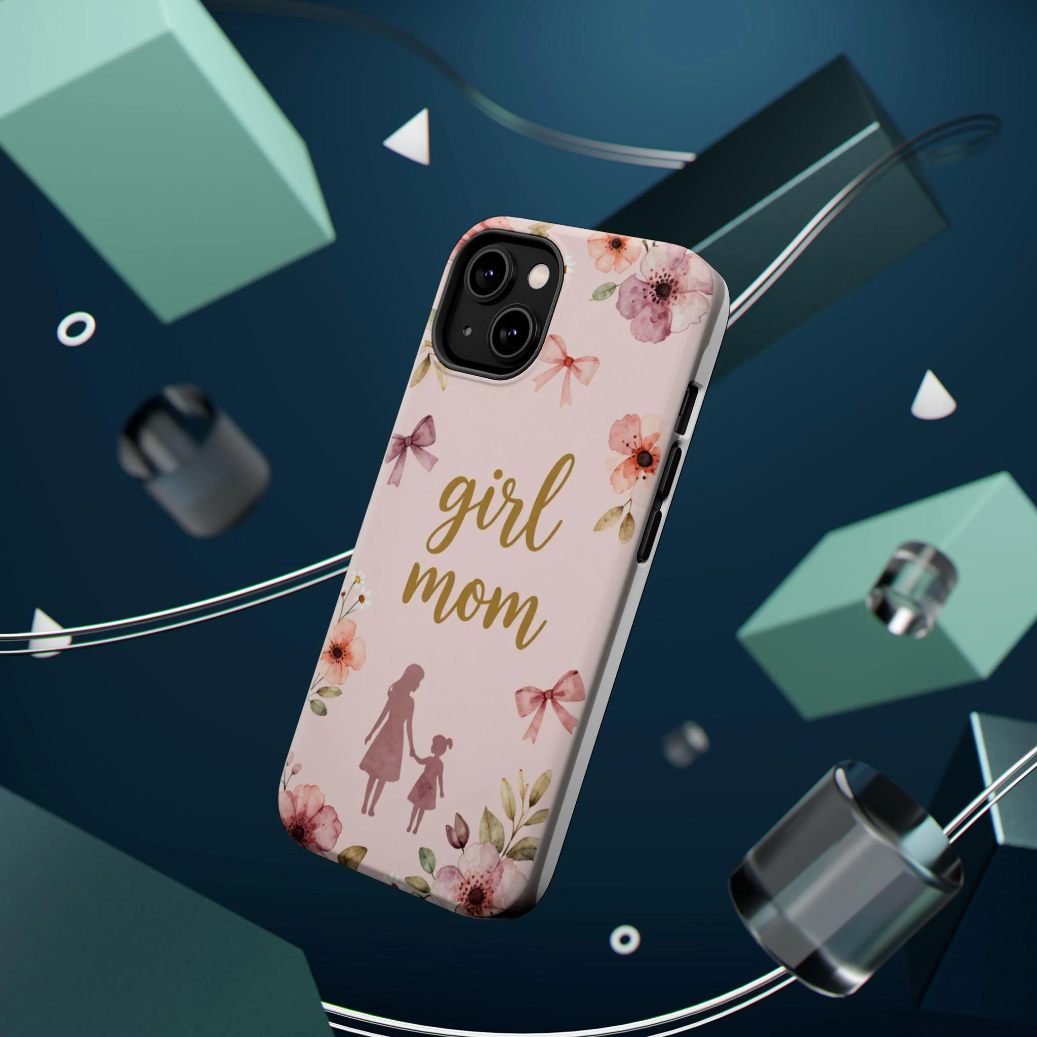 Girl Mom floral script Phone Case | Magnetic Impact-Resistant Case - image 4