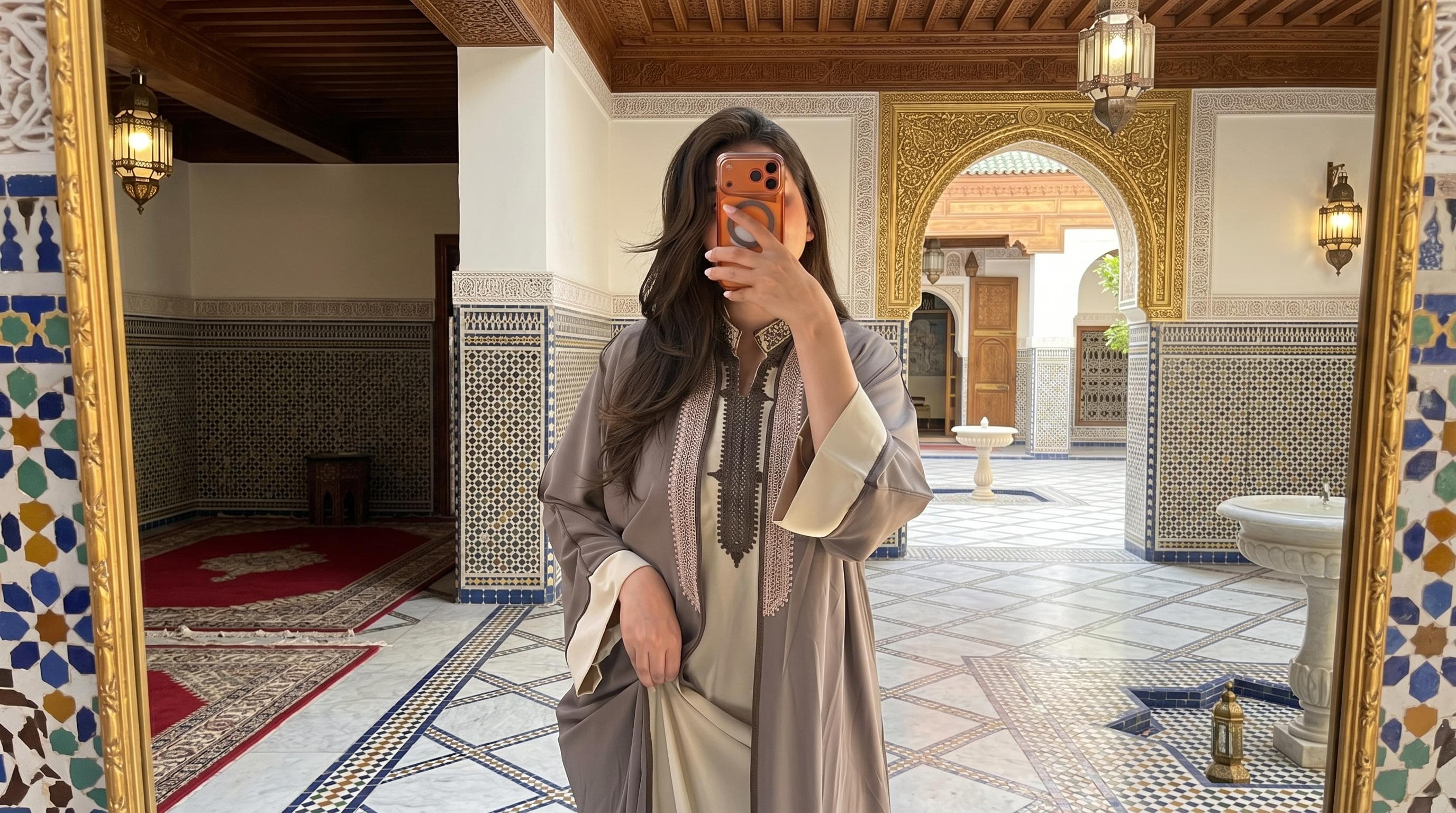 Handmade Moroccan Djellaba – Hooded Kaftan Maxi Dress, Modest Boho Eid Outfit - image 5