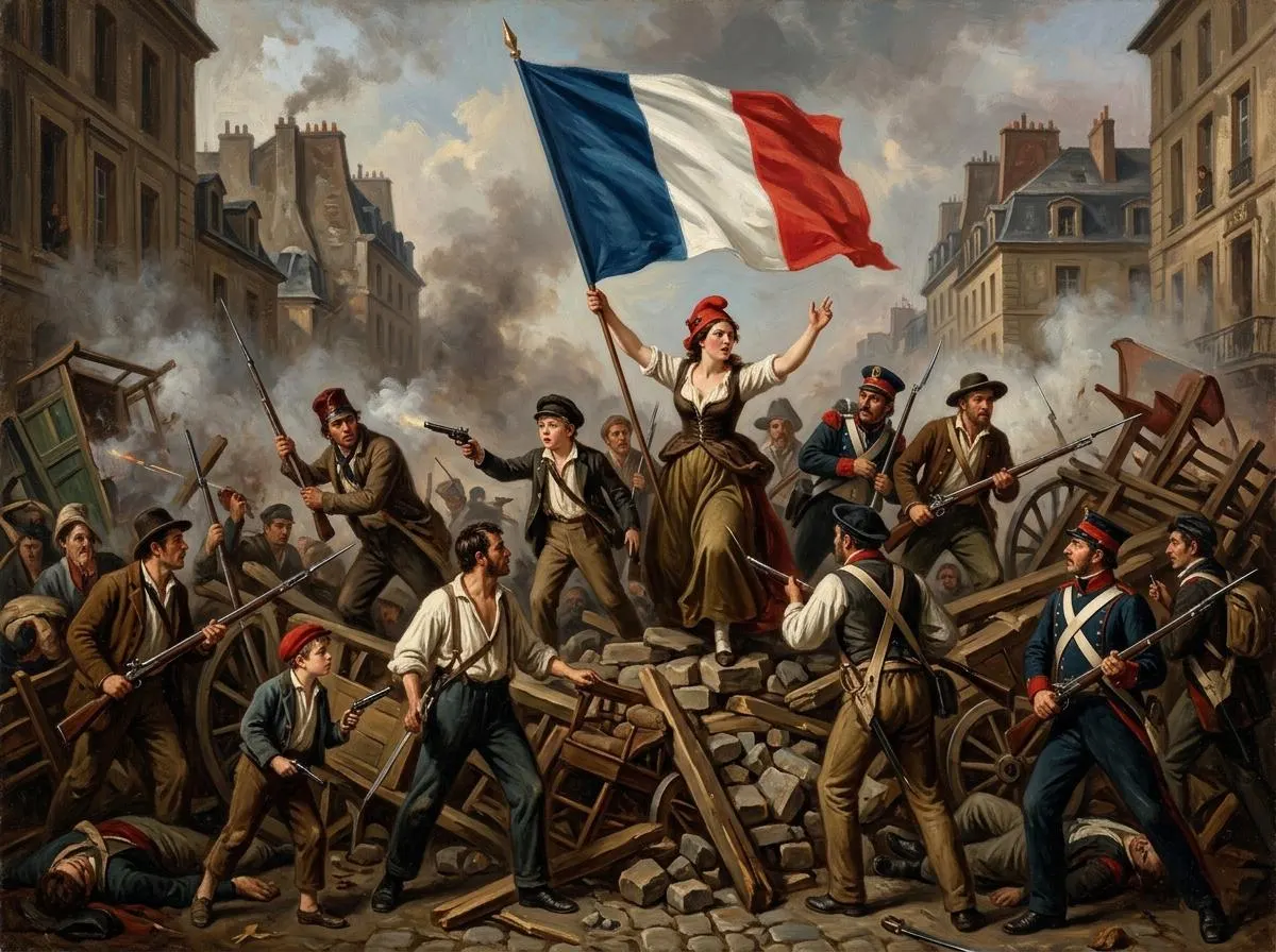 Tricolour At The Barricades Oil Painting | Military & Warfare Wall Art | Handmade Canvas, Made to Order - image 3