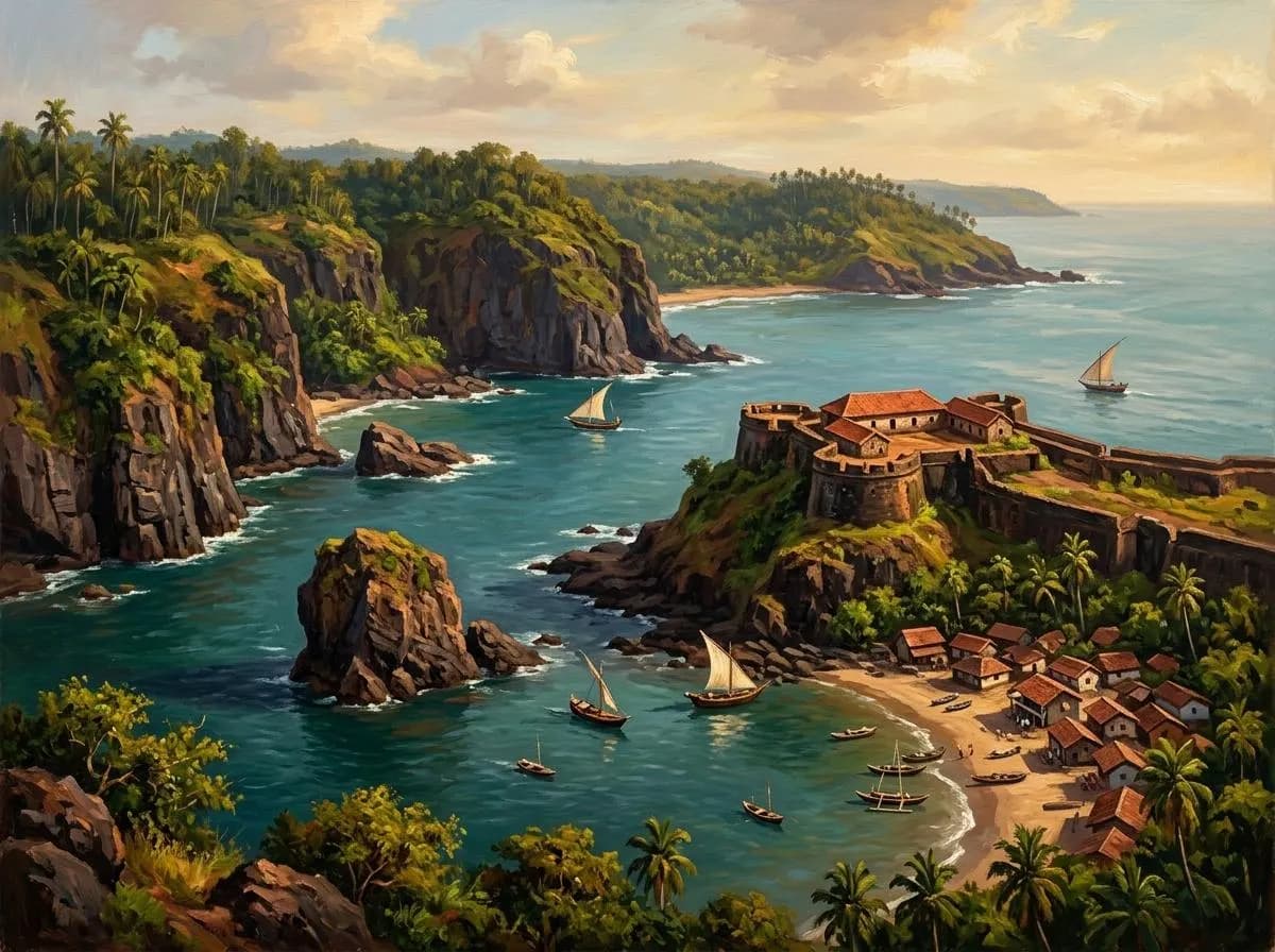 Konkan Coast Oil Painting | India Wall Art | Handmade Canvas, Made to Order - image 3