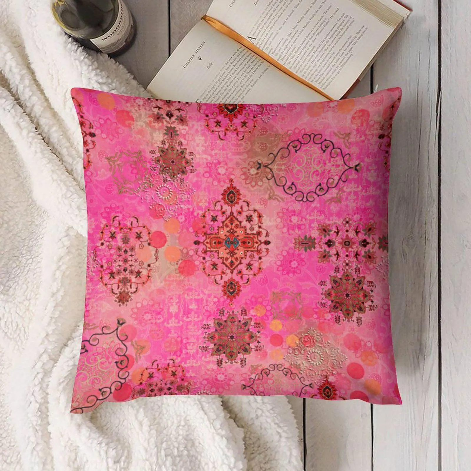 Boho Pillow Cover for your Bestie, Great Grandma Gifts or Godparent Gift, Homeowner Gift or 75th Birthday, Turkish Indian Style Pillow Decor - image 5