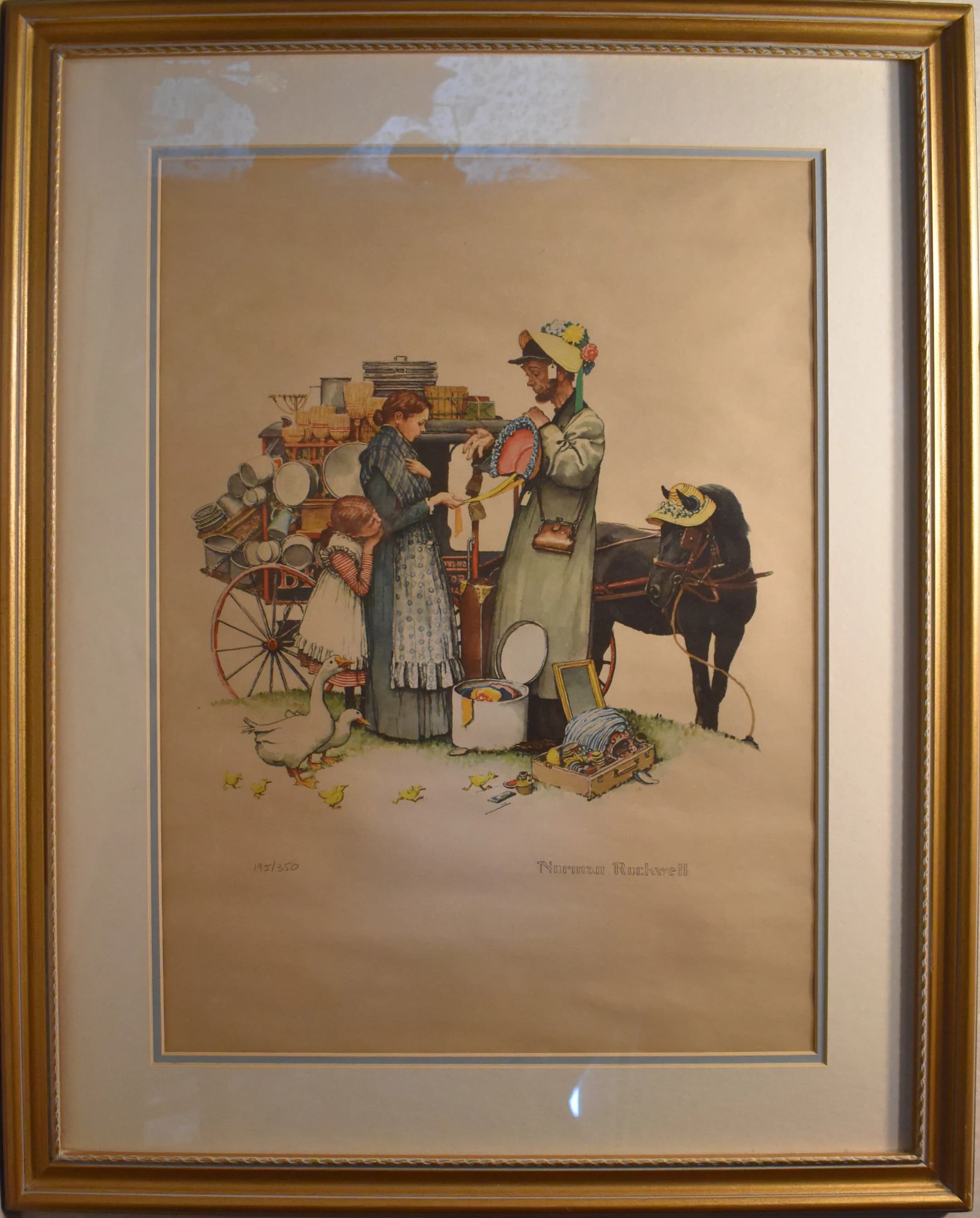 vintage Norman Rockwell print traveling salesman artist Norman Rockwell - image 3