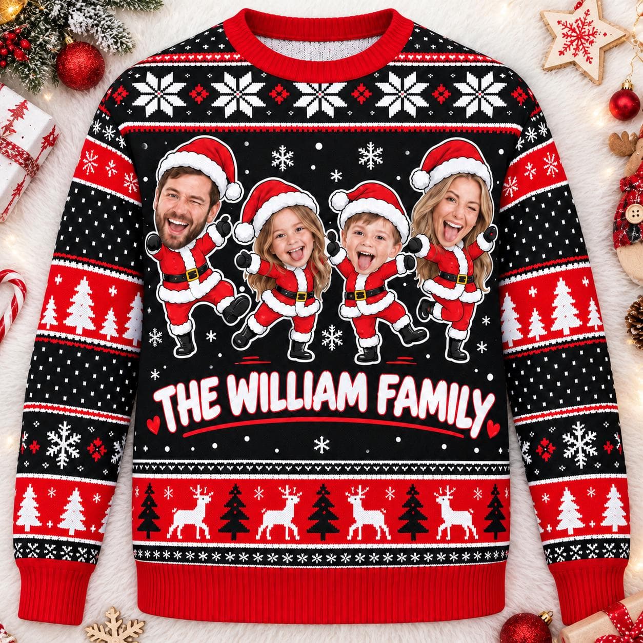 Custom Family Face Ugly Christmas Sweater, Personalized Family Xmas Sweater, Custom Photo Christmas Jumper, Family Christmas Gift - image 3