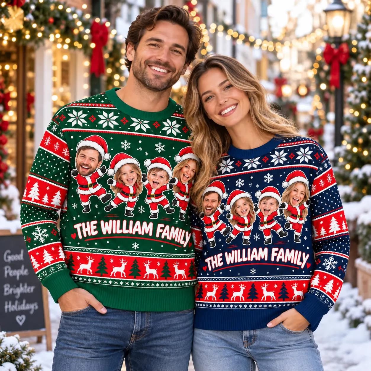 Custom Family Face Ugly Christmas Sweater, Personalized Family Xmas Sweater, Custom Photo Christmas Jumper, Family Christmas Gift - image 5