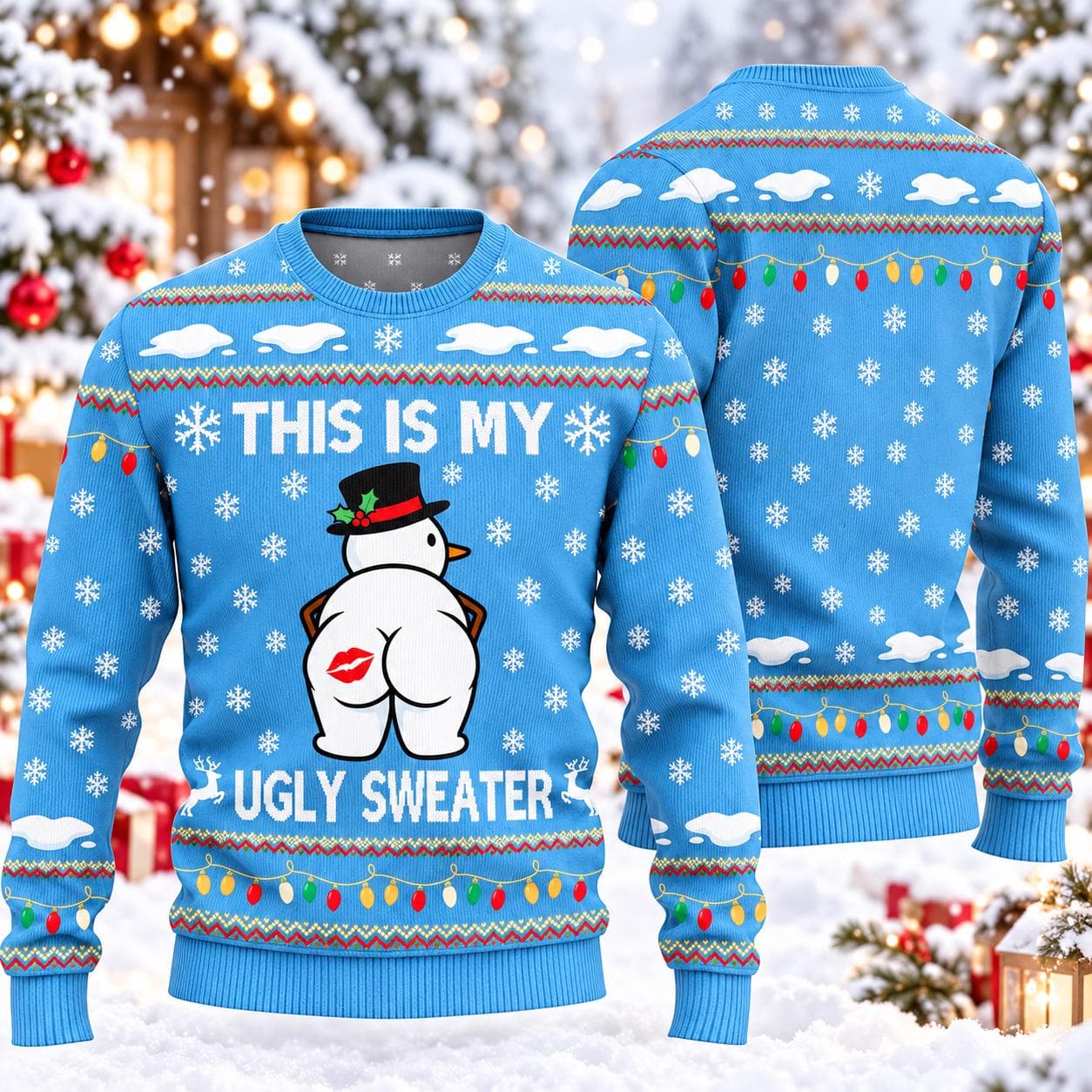 Funny Ugly Christmas Sweater, Snowman Christmas Sweater, Adult Humor Xmas Sweater, Ugly Sweater Party, Funny Holiday Gift - image 3
