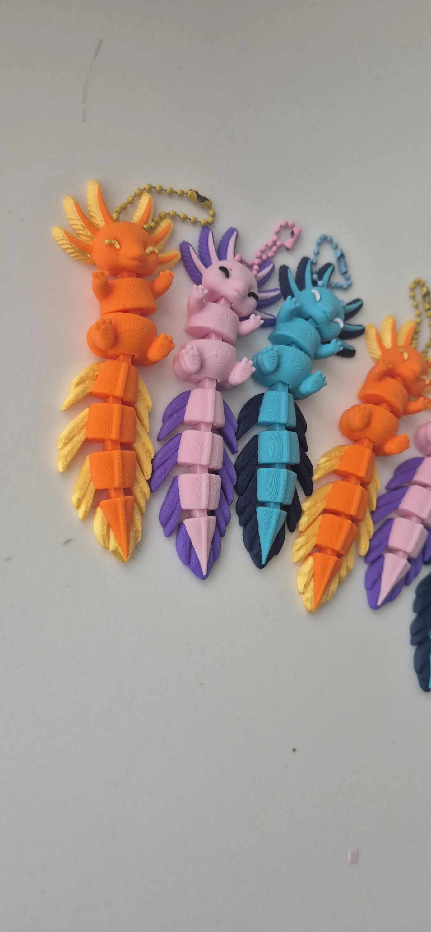 Porte-clés axolt Flexible Articulé 3D Imprimé - Fidget Kawaii 12 cm - image 3