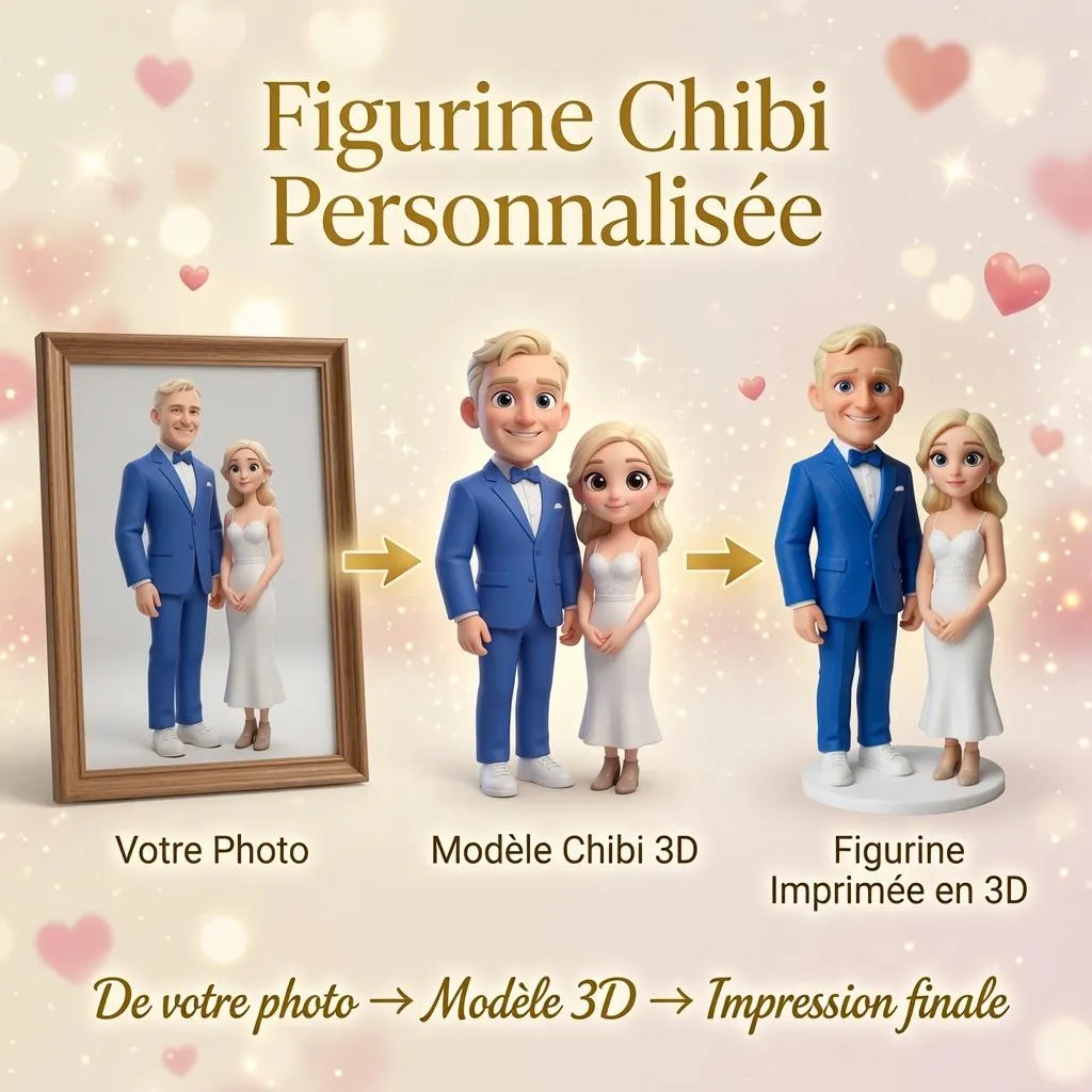 Figurine personnalisée style chibi – Création à partir de vos photos