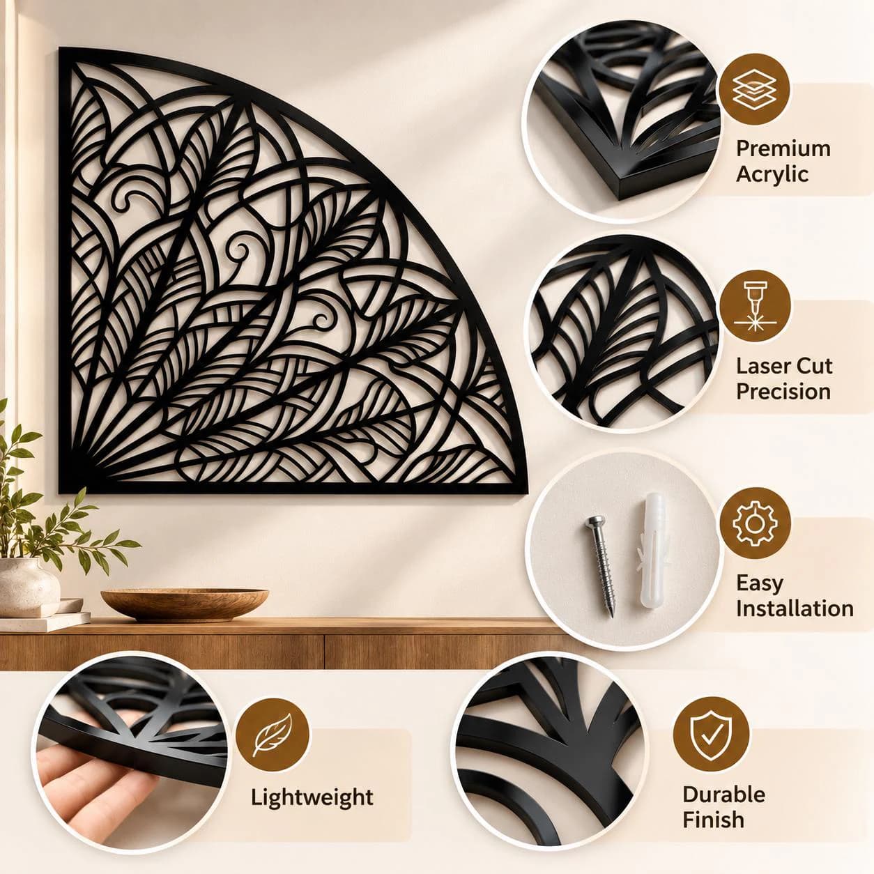Modern Acrylic Wall Art – Luxury Mirror Wall Decoration for Living Room, Bedroom & Home Decor - image 5