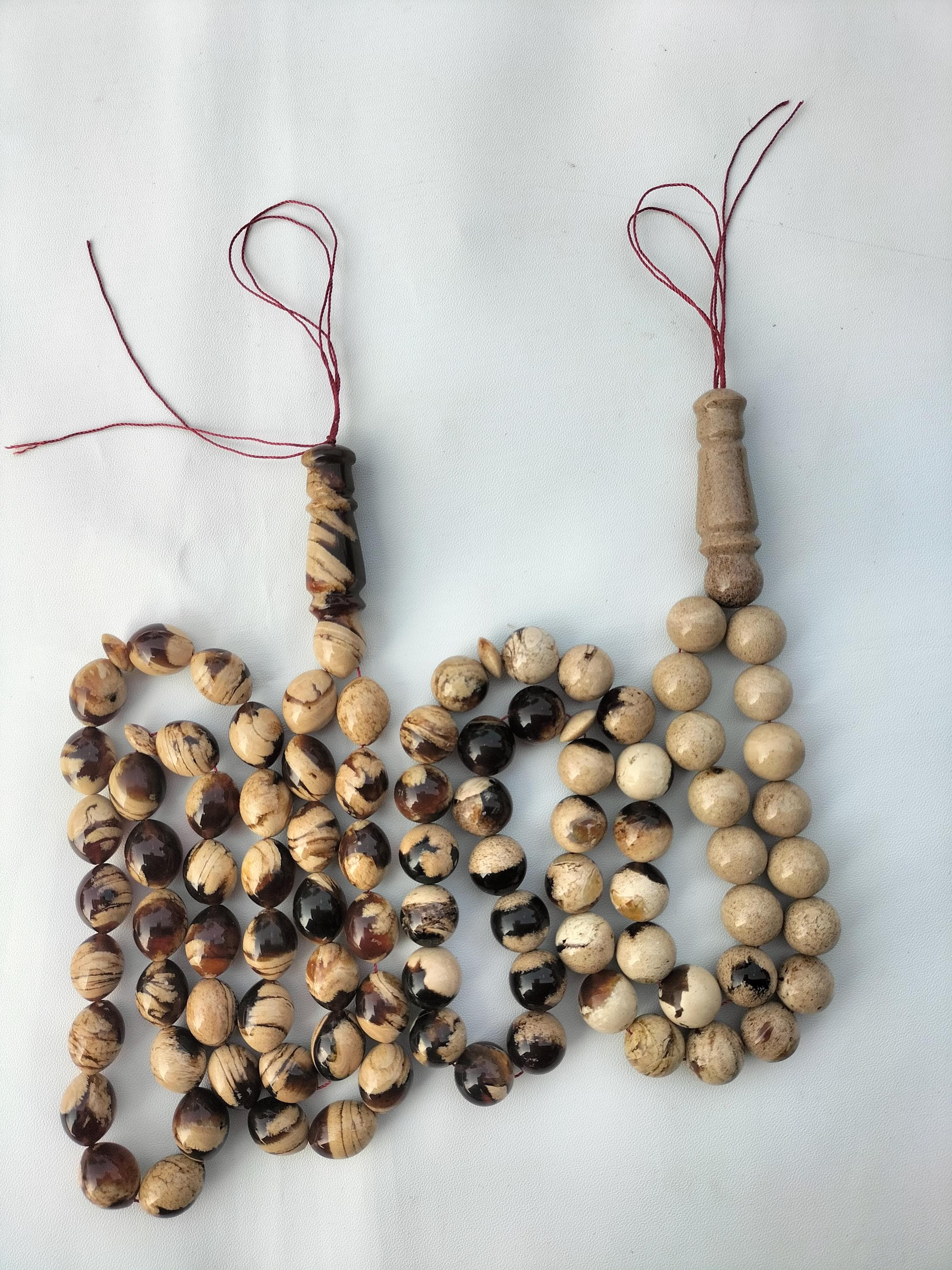 Natural Sumatra Amber Tasbih Prayer Beads, Set of 2, 45 Beads Misbaha - image 5
