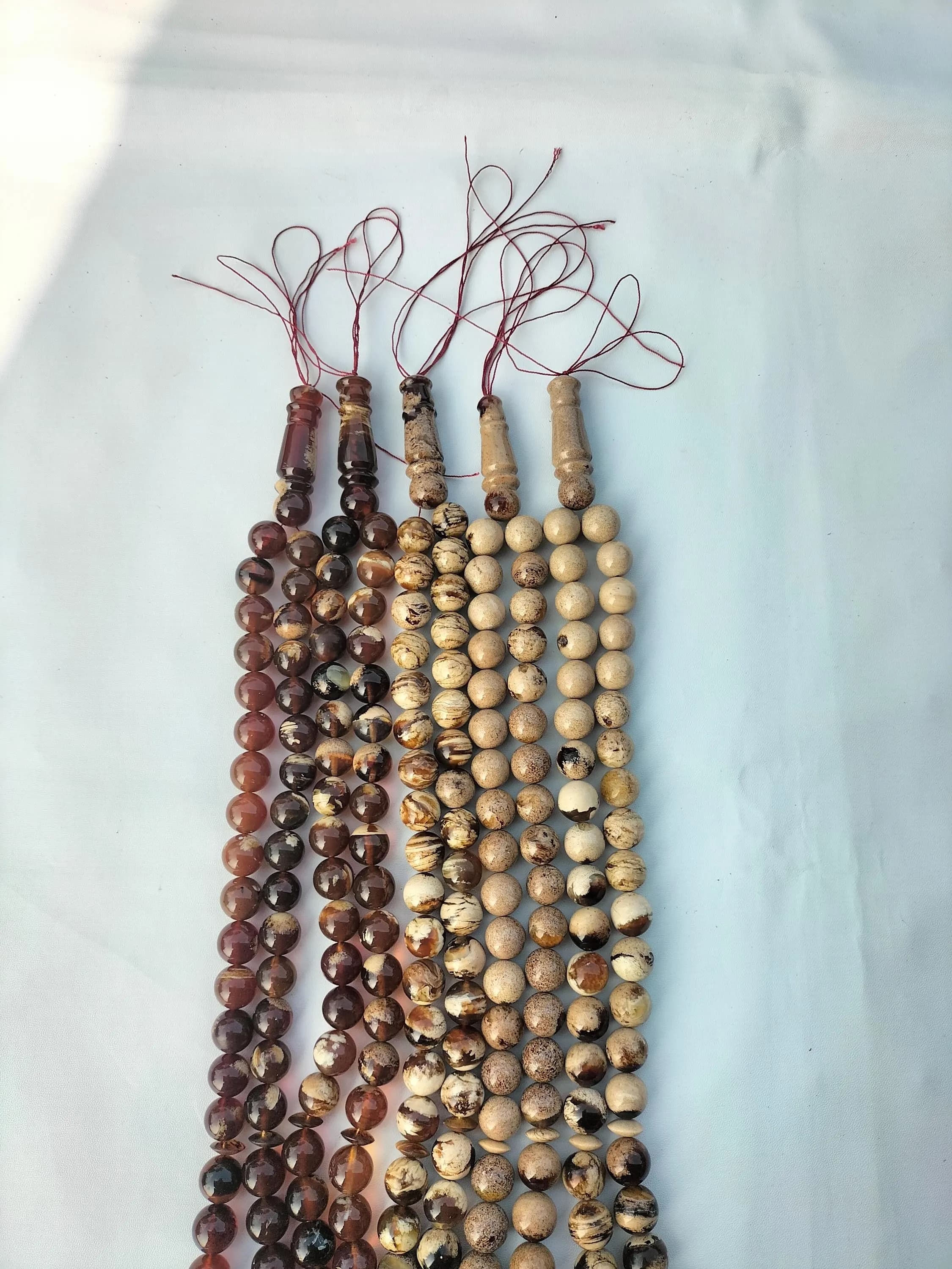Natural Sumatra Amber Tasbih Prayer Beads, Round Misbaha, Islamic Rosary, Handmade Muslim Gift
