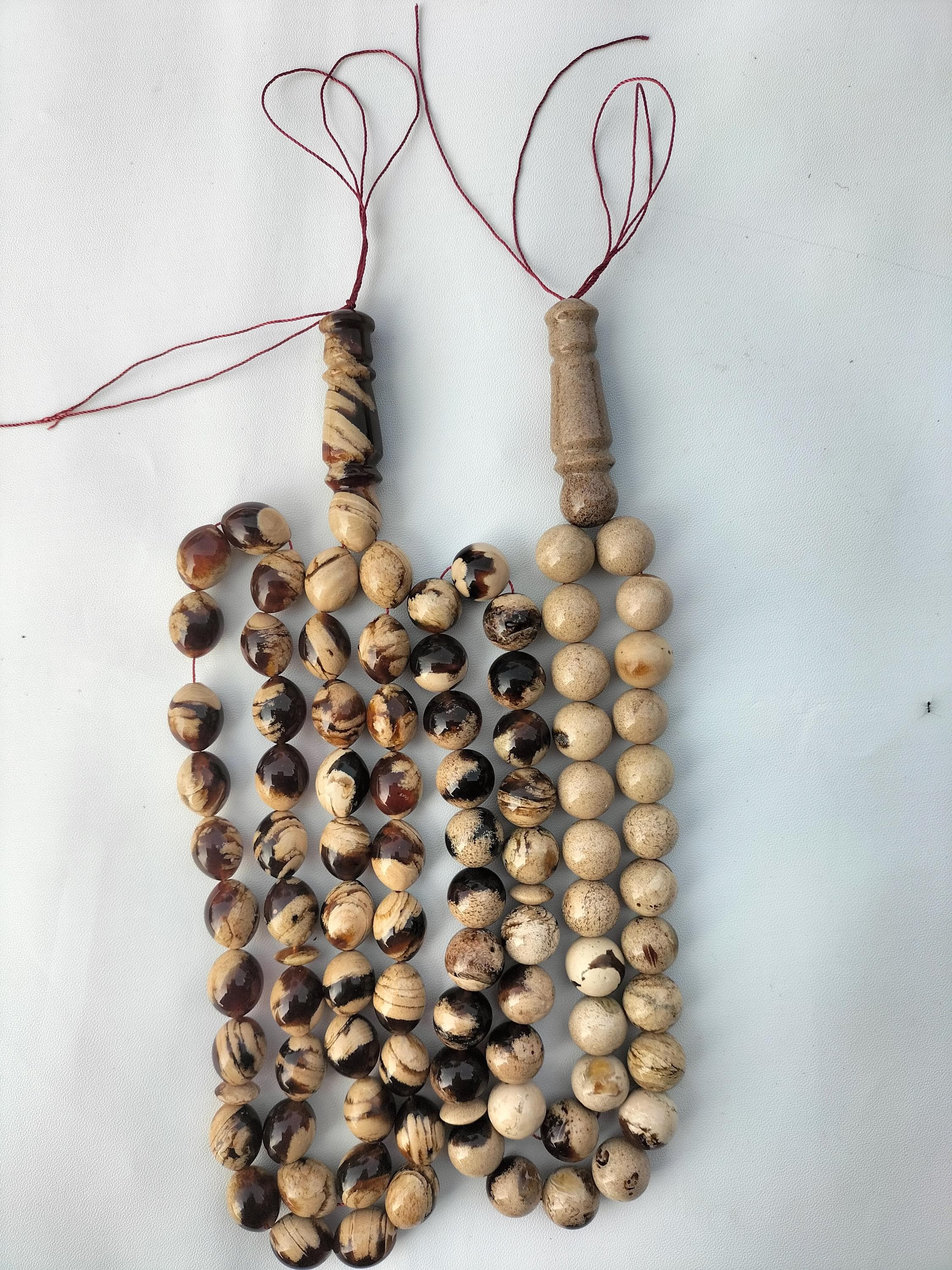 Natural Sumatra Amber Tasbih Prayer Beads, Set of 2, 45 Beads Misbaha - image 3