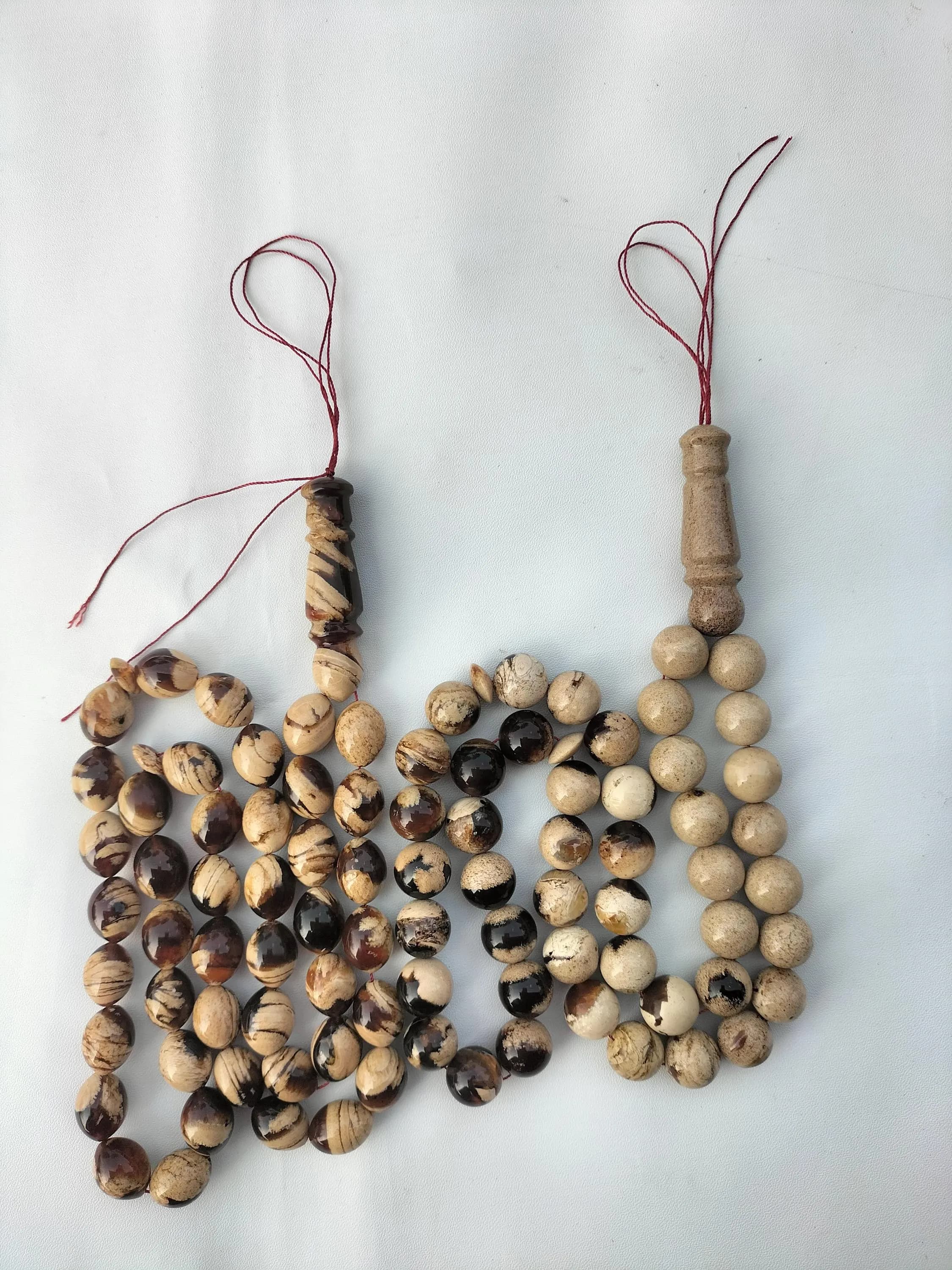 Natural Sumatra Amber Tasbih Prayer Beads, Set of 2, 45 Beads Misbaha - image 4
