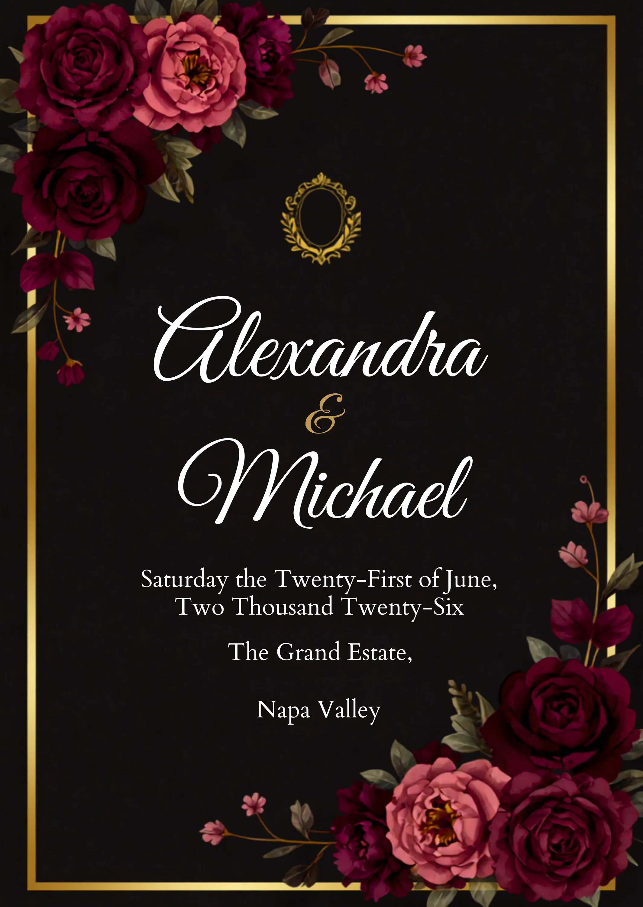 Dark Moody Wedding Invitation Suite | Gothic Floral Canva Template (Instant Download) - image 3