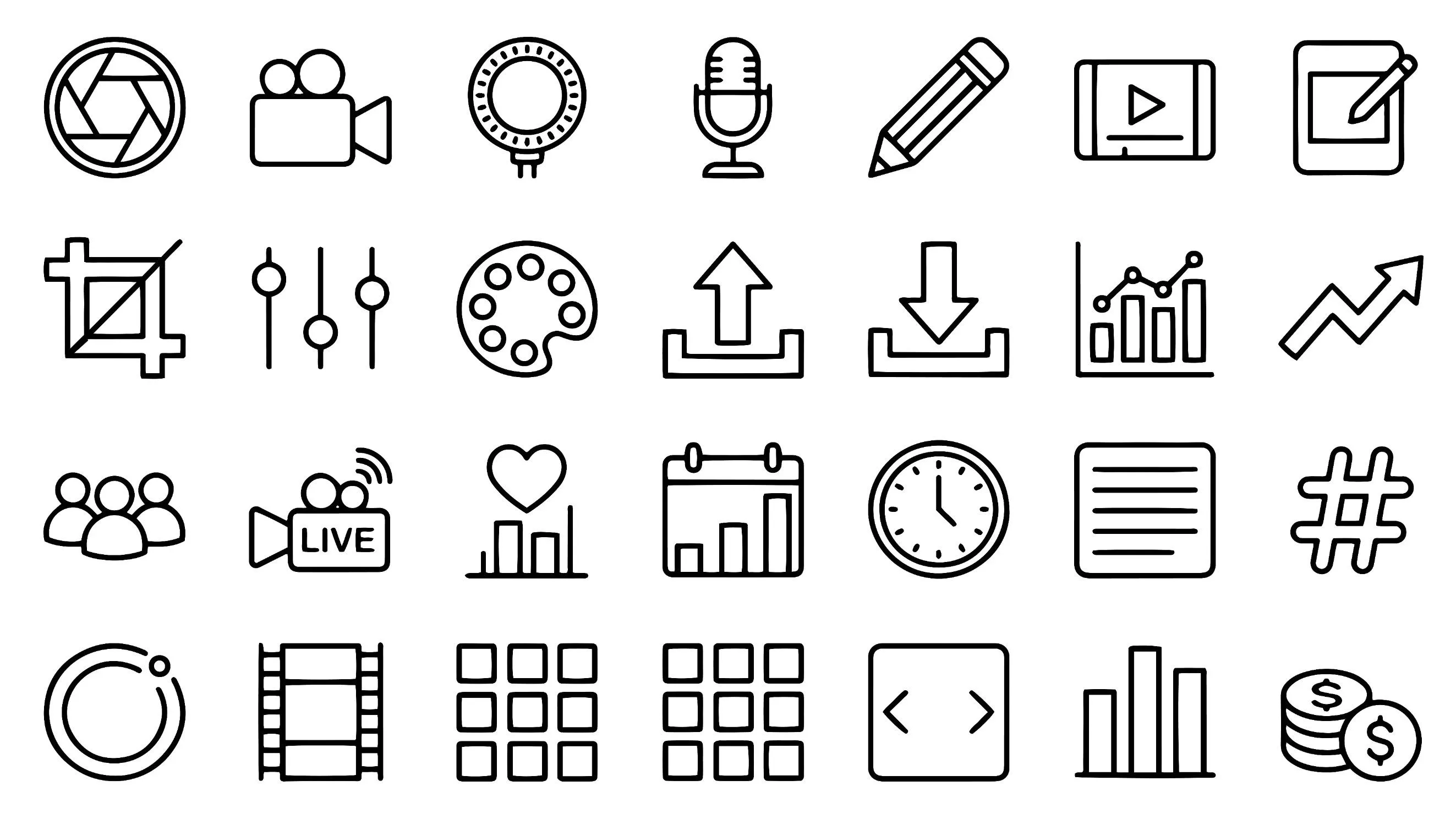 Social Media Svg Bundle, Instagram Icons Svg Png Eps Ai Dxf, Youtube Icons Svg, Content Creator Clipart, Icon Bundle Svg Cricut - image 3