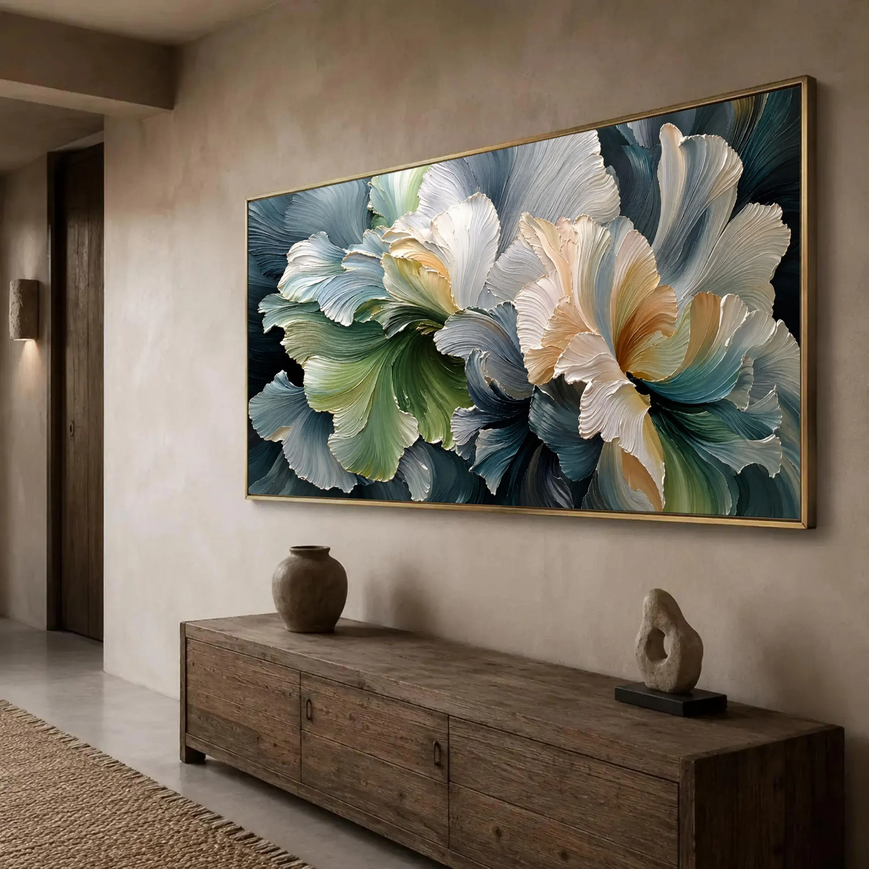 Elegant Floral Canvas Print, Abstract Wall Art for Modern Decor, Colorful Home Decoration, Perfect for Living Room or Bedroom