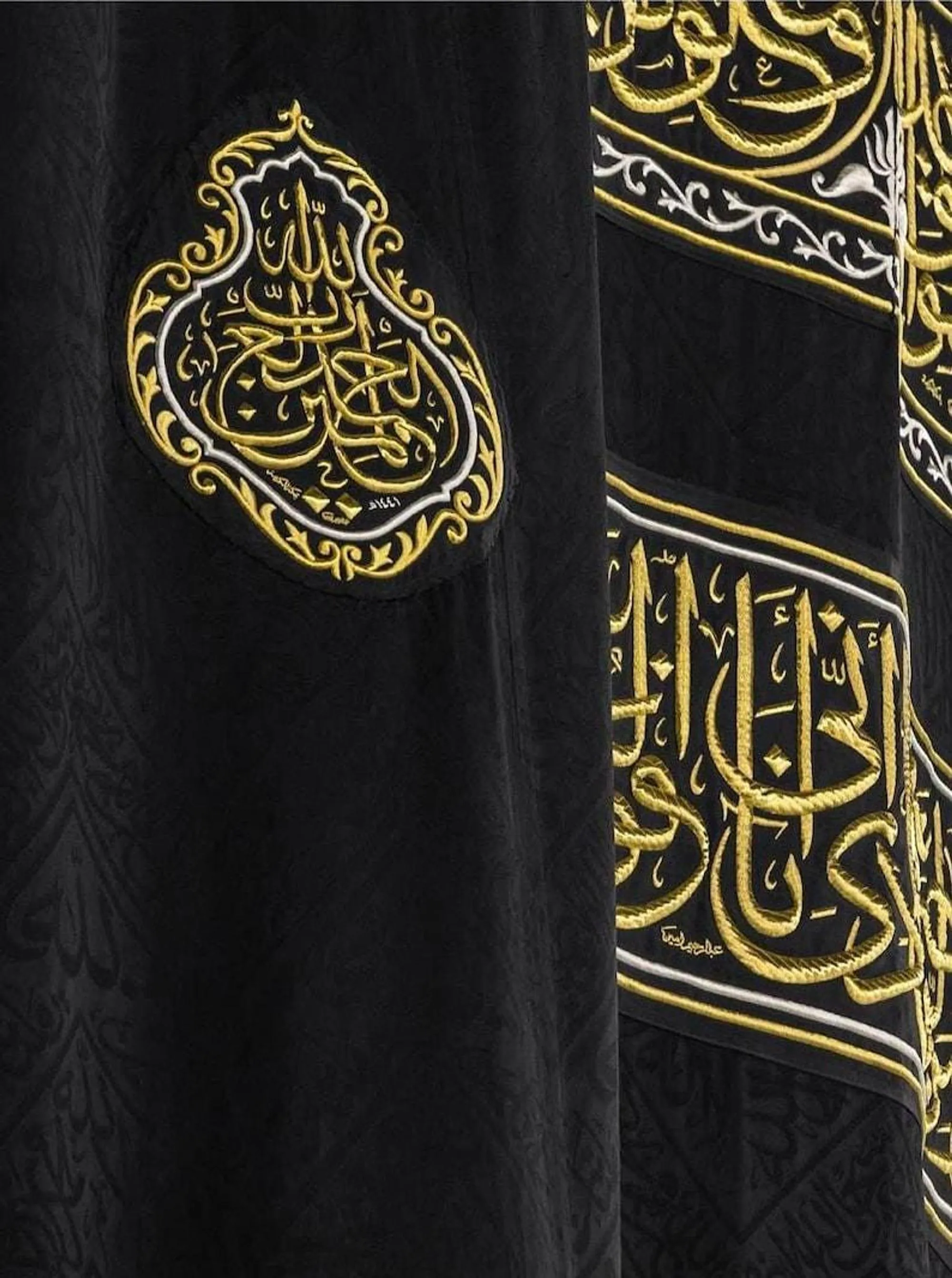 Authentic Kiswah kaabh Qandeel Islamic Wall Art – Alhamdulillahi Calligraphy Home Decor