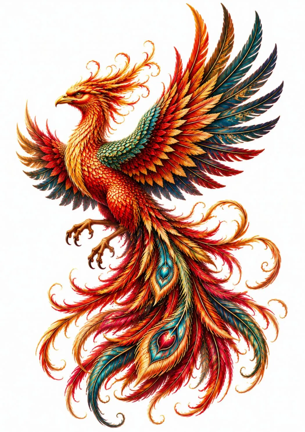 15 Phoenix Clipart PNG, Emerald Phoenix, Fantasy Bird Graphics, Mythical Firebird, Transparent Background, Digital Download
