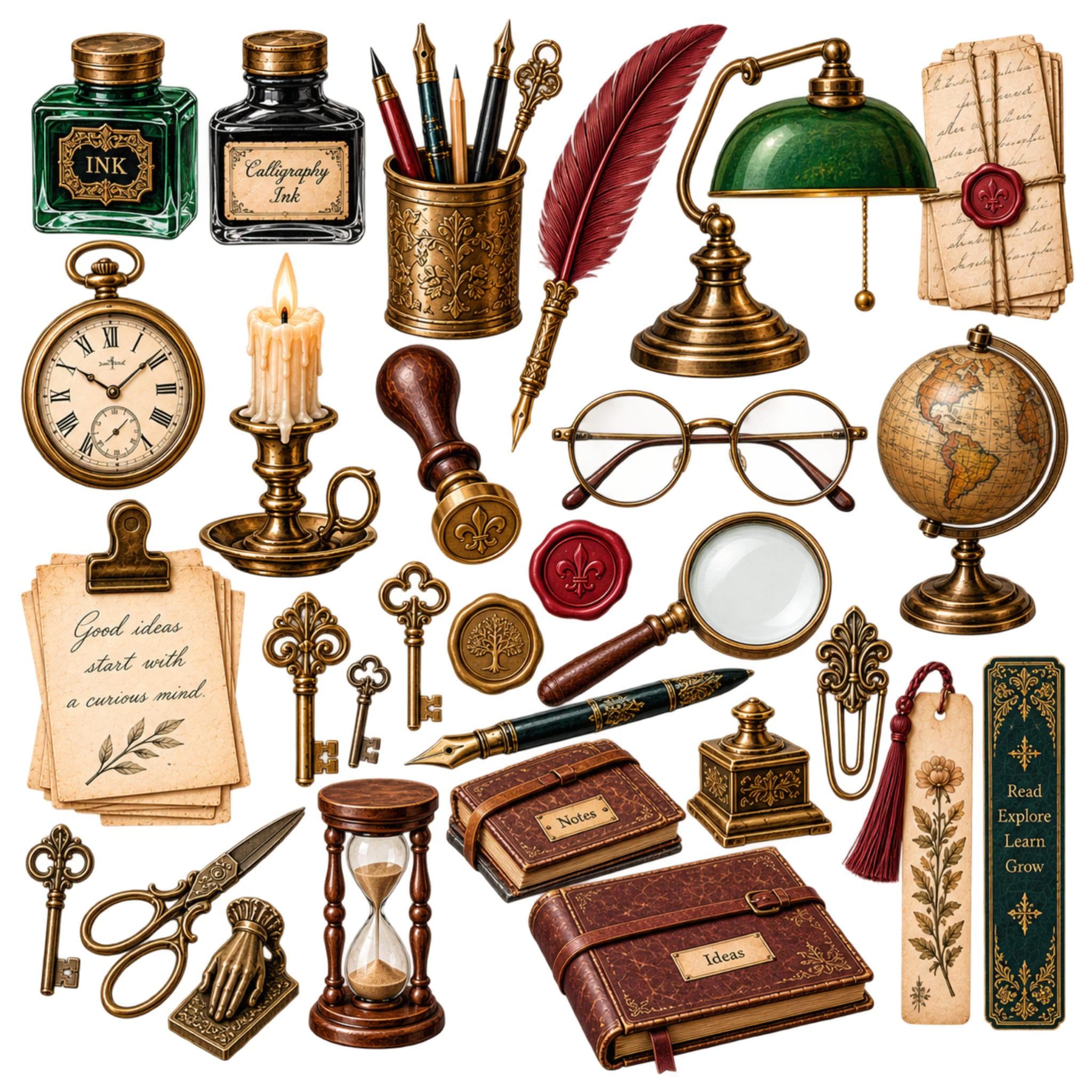 Dark Academia Junk Journal Mega Kit, Printable Ephemera, Digital Papers, Tags, Pockets, PNG Clipart, Journal Words, Scrapbook Download - image 4