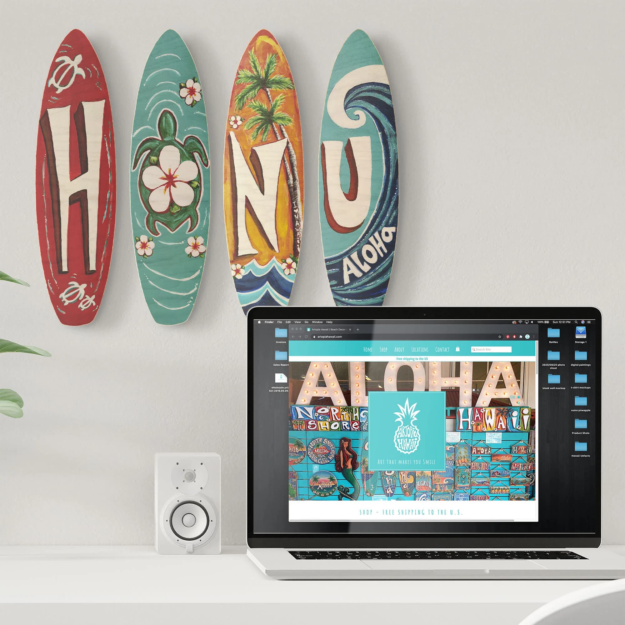 Honu Surfboard Set - Hawaiian Sea Turtle on cute surfboard signs - image 3