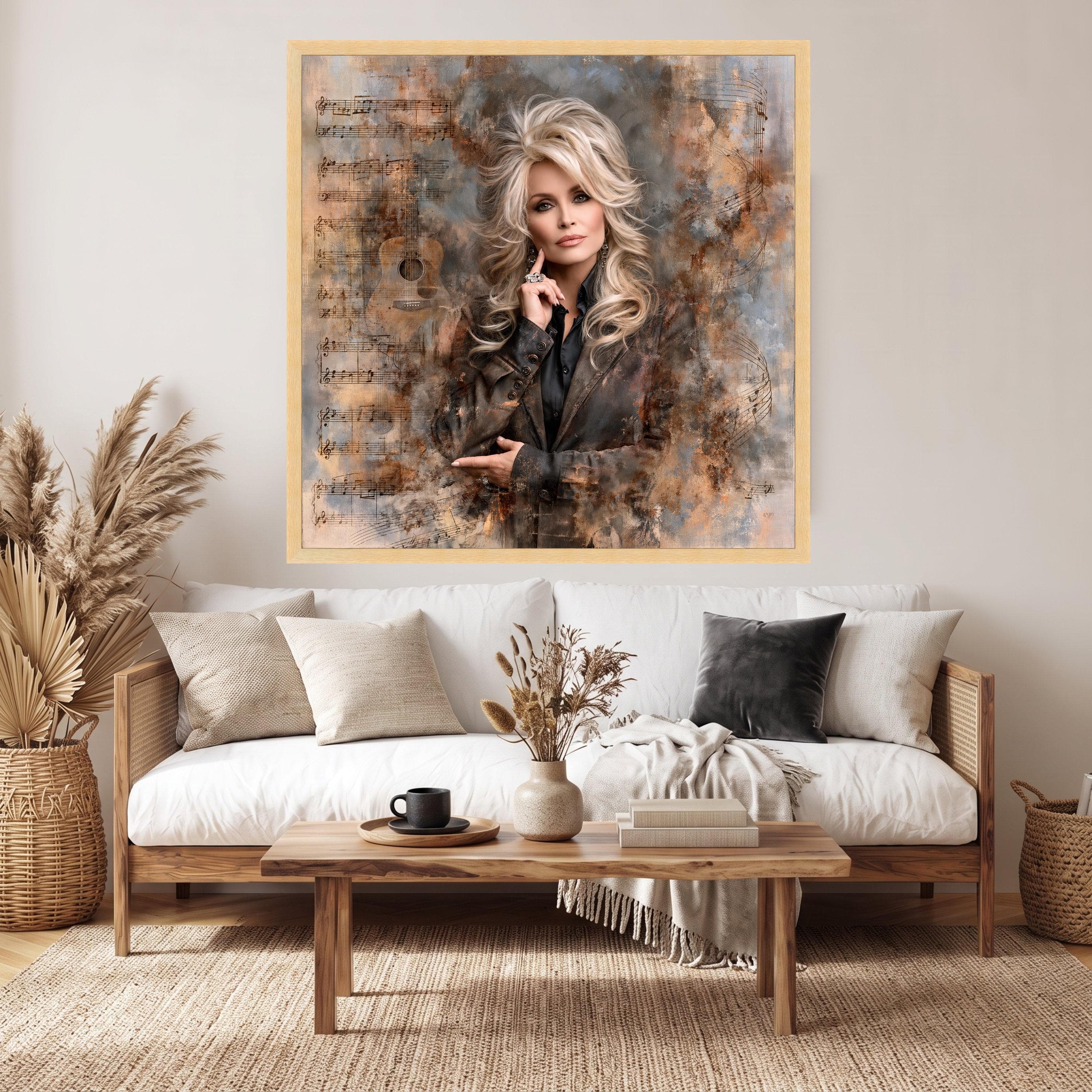 Dolly Parton Portrait Canvas Art, Country Music Legend, Guitar Design (Ready to Hang) - image 4