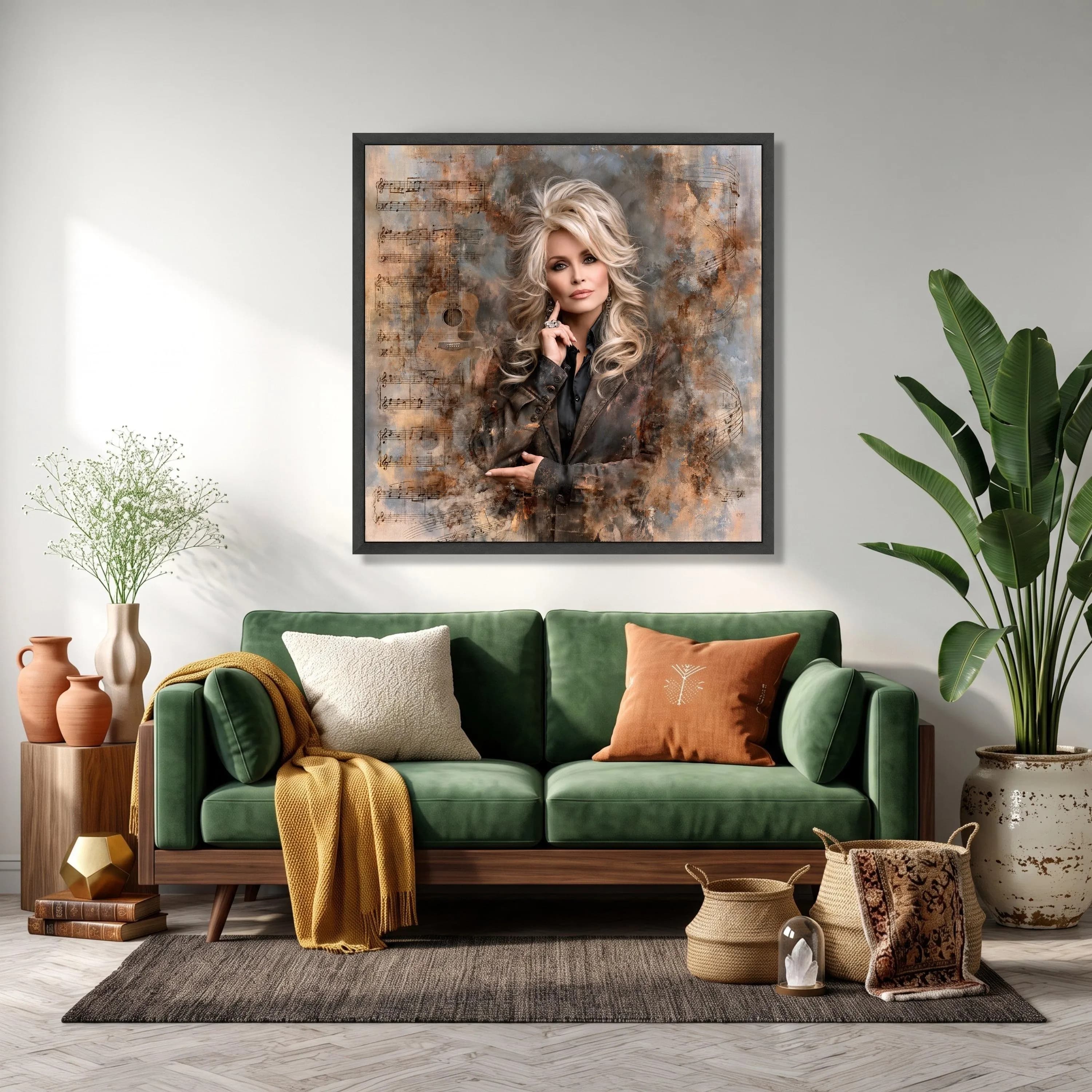 Dolly Parton Portrait Canvas Art, Country Music Legend, Guitar Design (Ready to Hang) - image 5