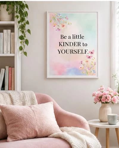 Floral Inspirational Wall Art | Be Kinder to Yourself (Digital Download) - image 3