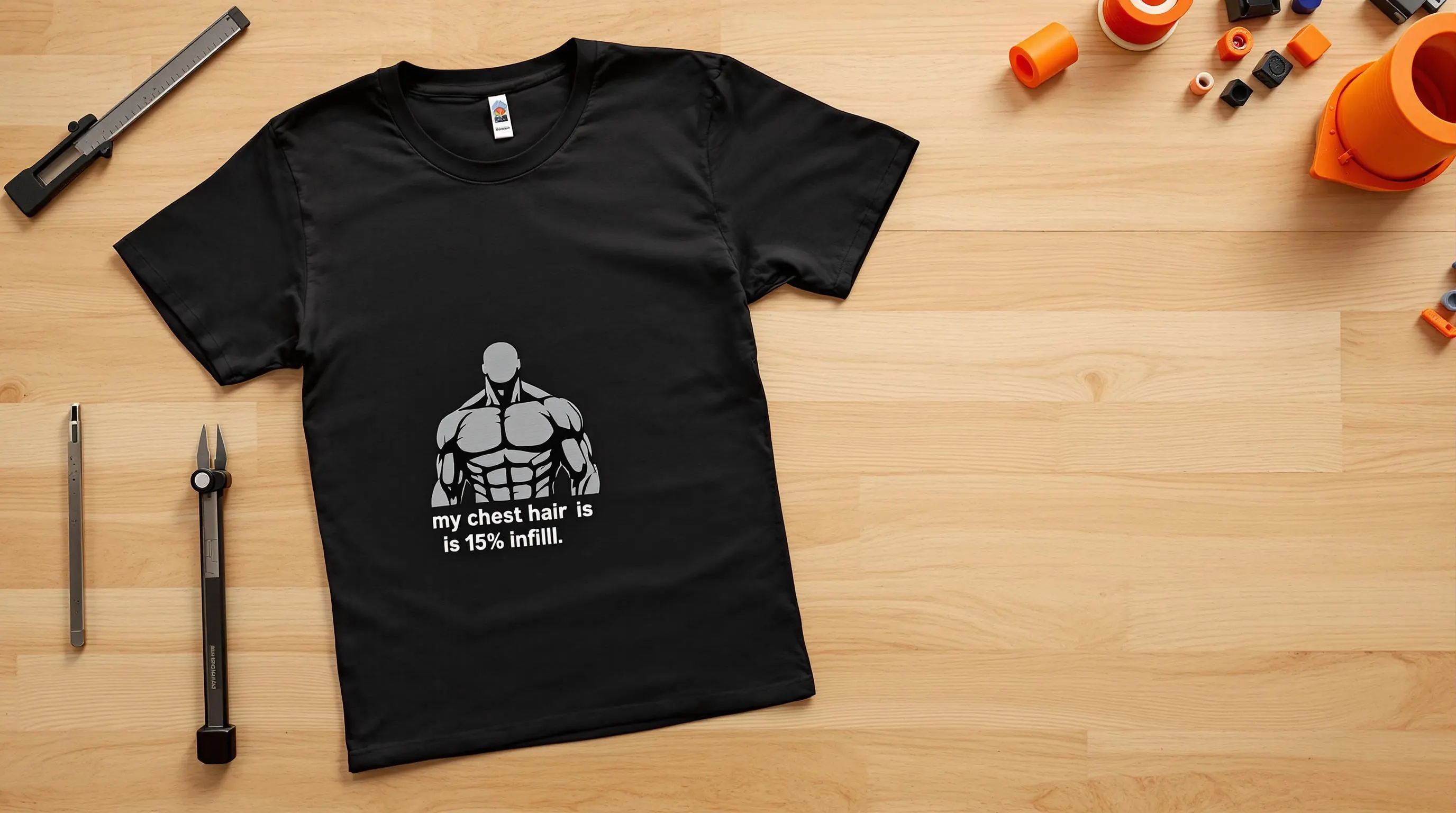 3D Printing Hairy Chest T-Shirt - My Chest Hair Is 15% Infill - Funny Engineer Gift Idea Novelty Tee - image 4