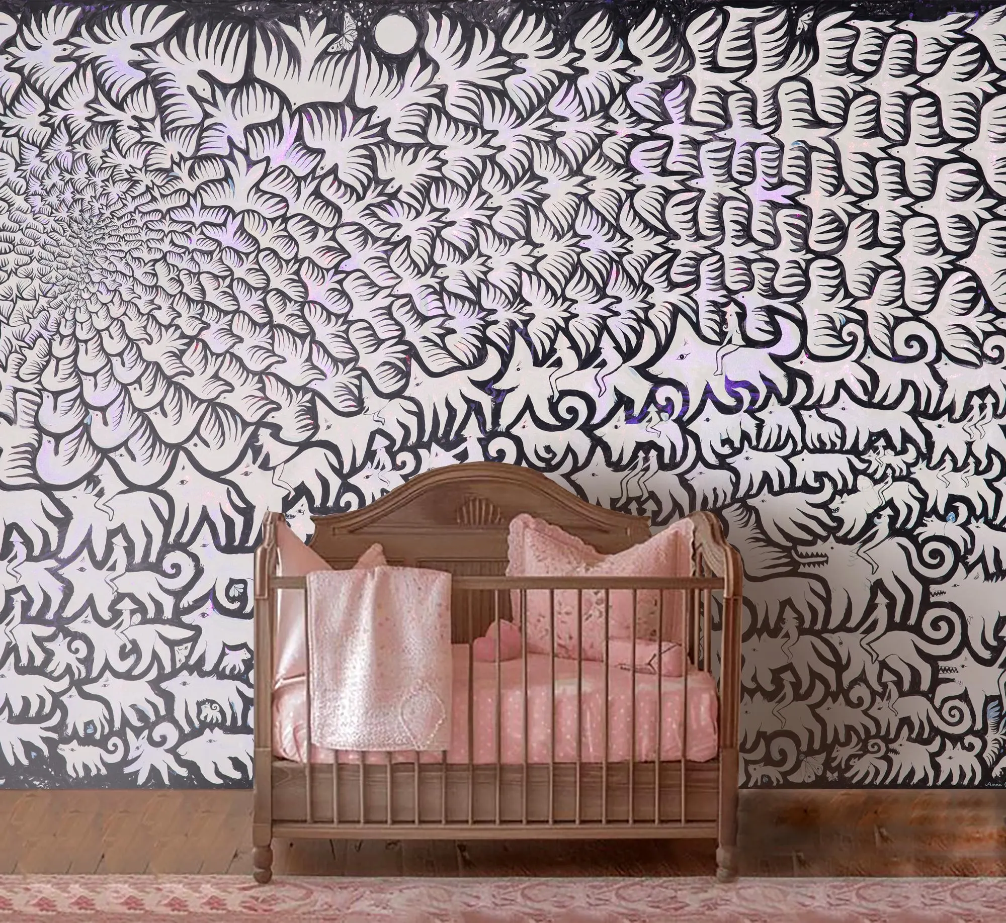 Dreamland Trip Nursery Mural, Sweet Dreams Fairytale Wallpaper - image 5