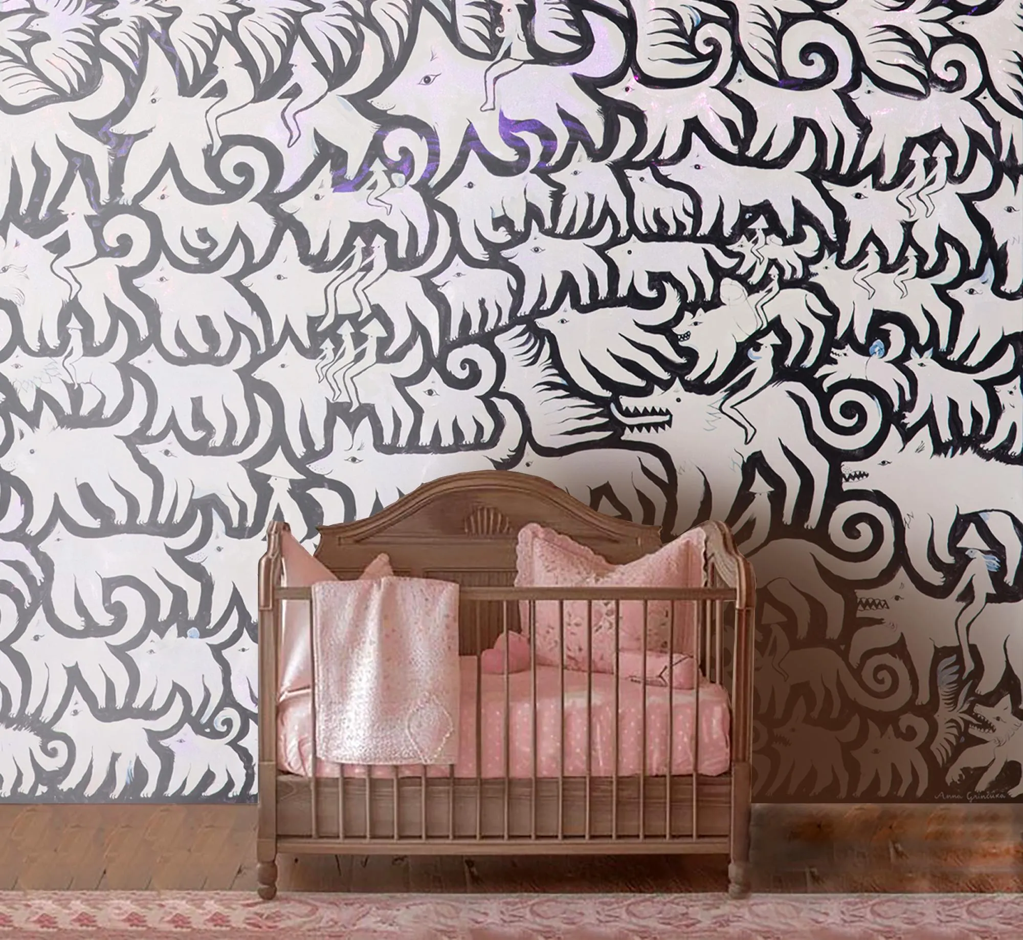 Dreamland Trip Nursery Mural, Sweet Dreams Fairytale Wallpaper - image 3
