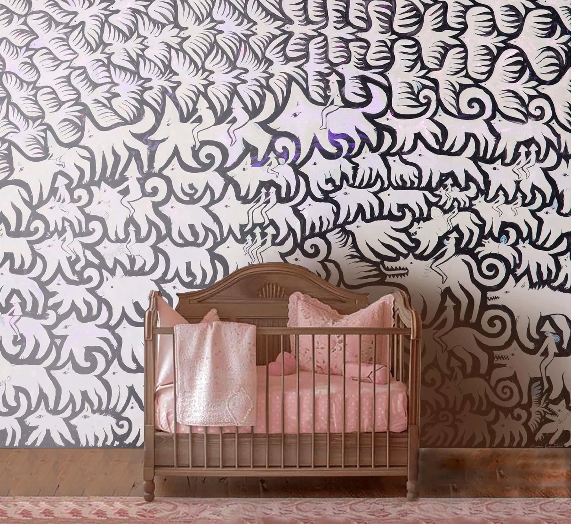 Dreamland Trip Nursery Mural, Sweet Dreams Fairytale Wallpaper - image 4
