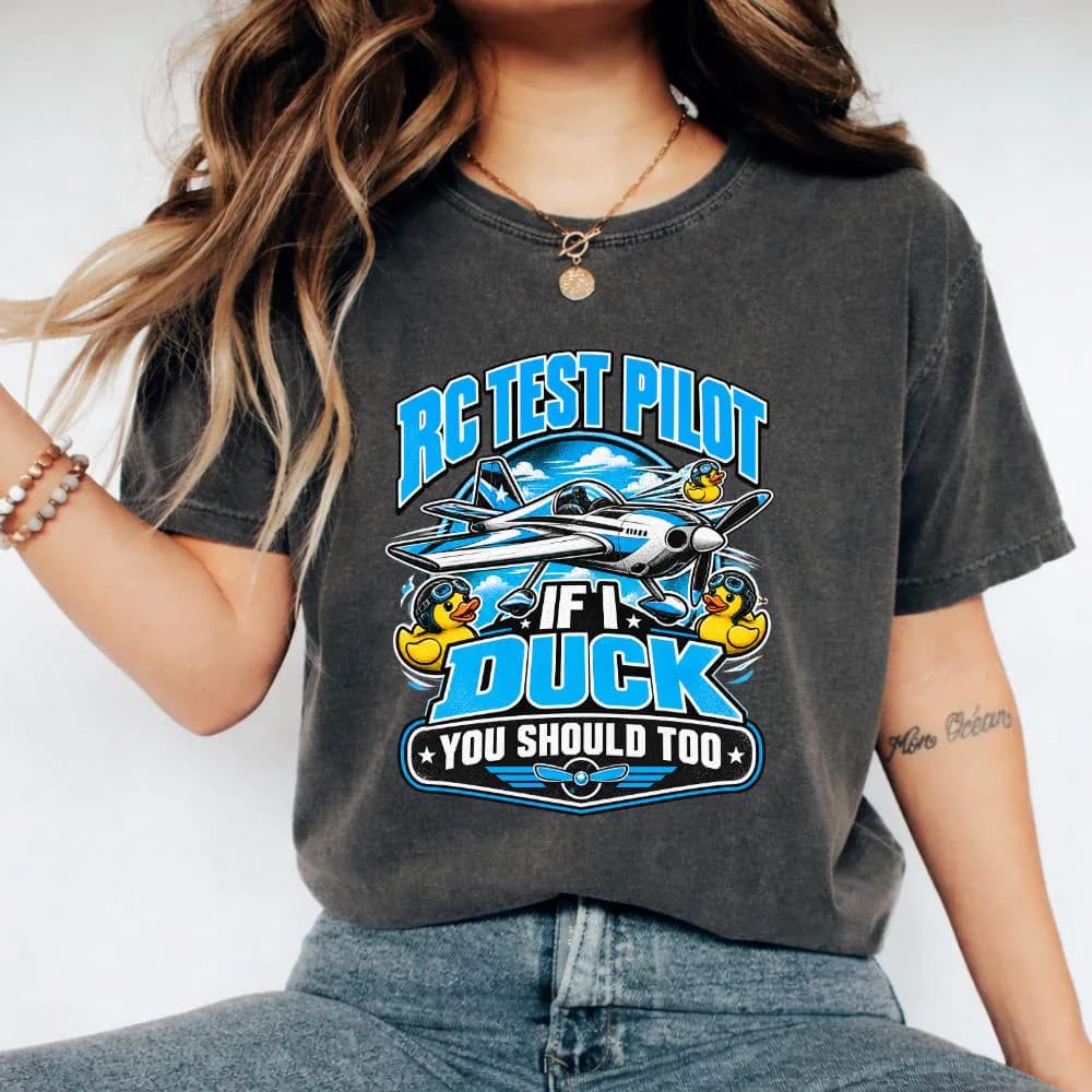 RC Test Pilot PNG: Duck Aviation Pilot Funny Airplane Adventure png Retro Aviation Clipart