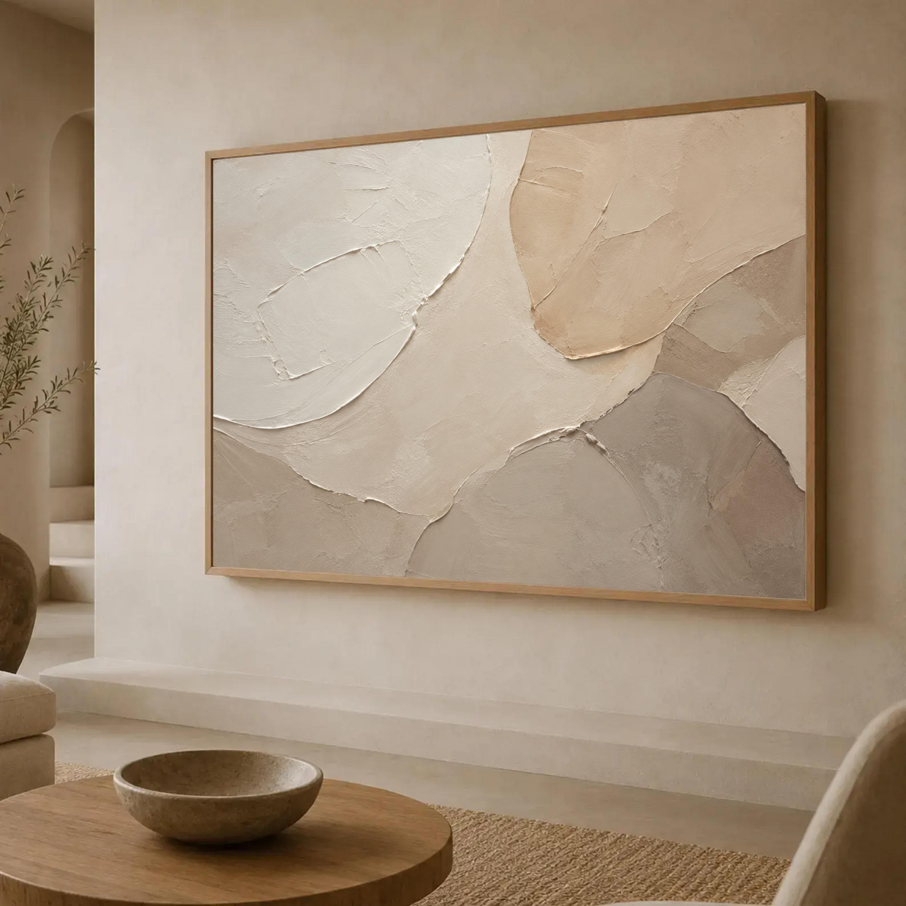 Minimalist Beige Canvas Print, Modern Abstract Wall Art for Home and Office Decor, Neutral Tones for Living Room, beige wall art