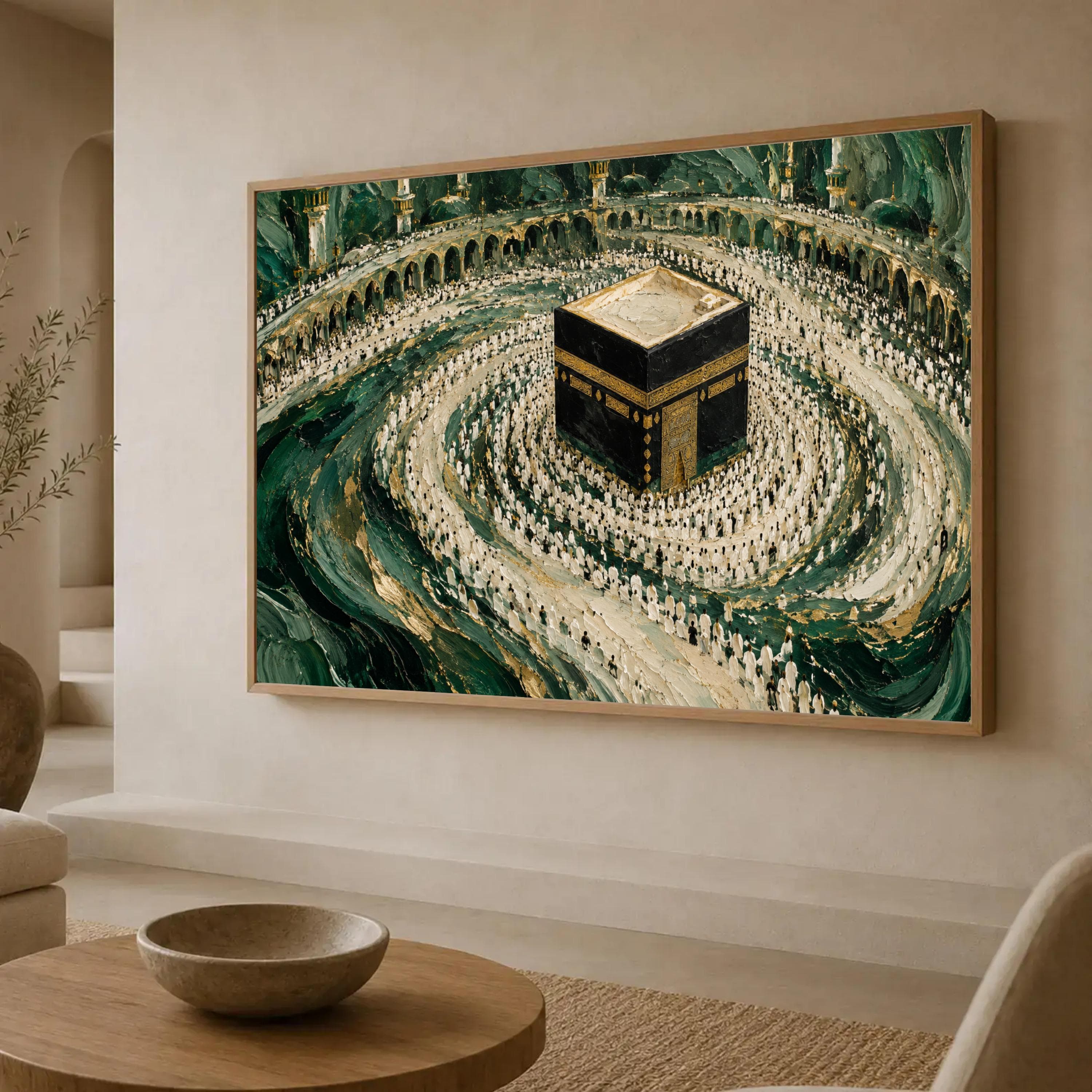 Kaaba Canvas Print, Spiritual Wall Art for Islamic Home Decor, Modern Mosque Design, Unique Religious Artwork, kaaba wall art