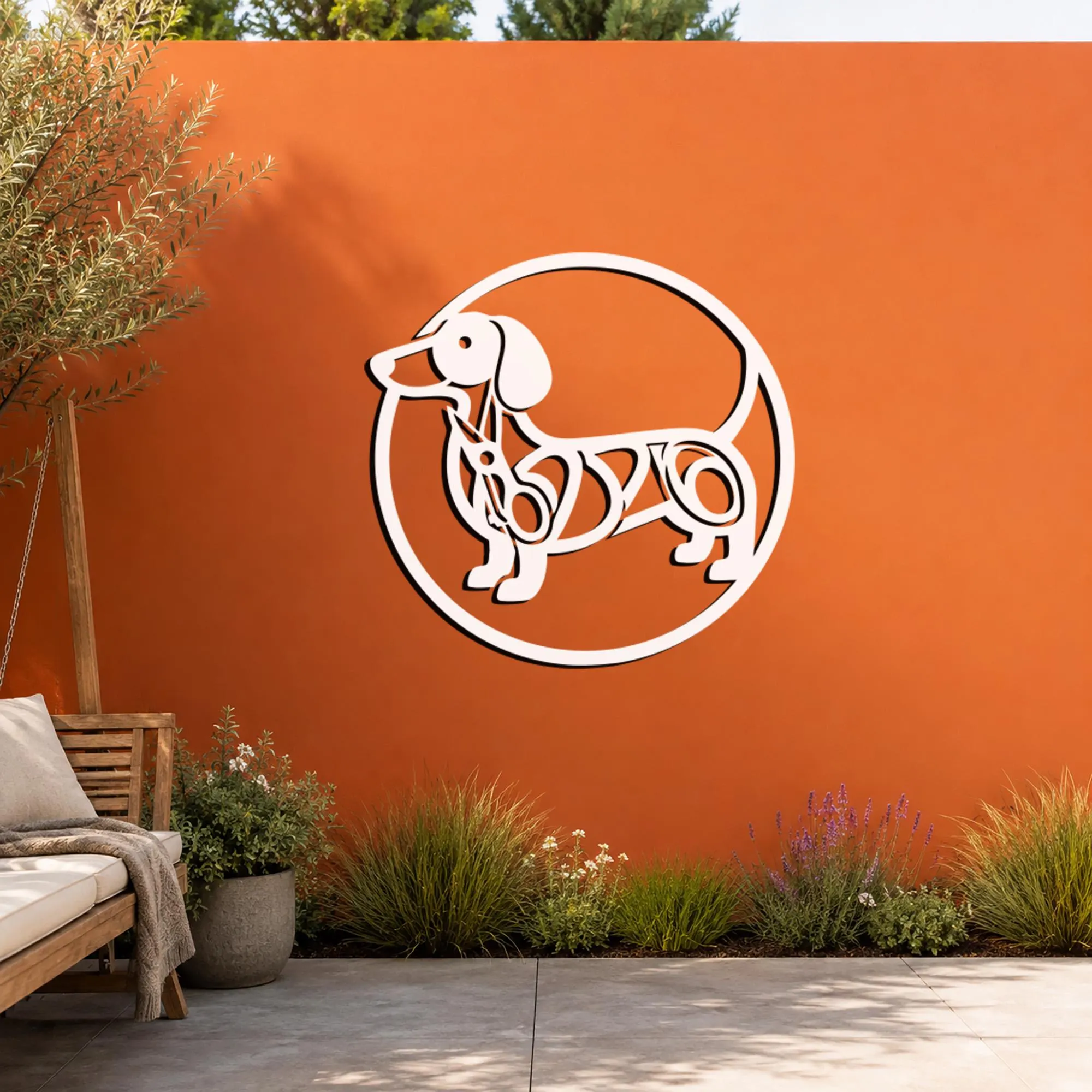 Dachshund Metal Wall Art, Wiener Dog Decor, Sausage Dog Artwork, Pet Lovers Gift, Dog Silhouette Decor, Geometric Art, Modern Metal Wall Art - image 5