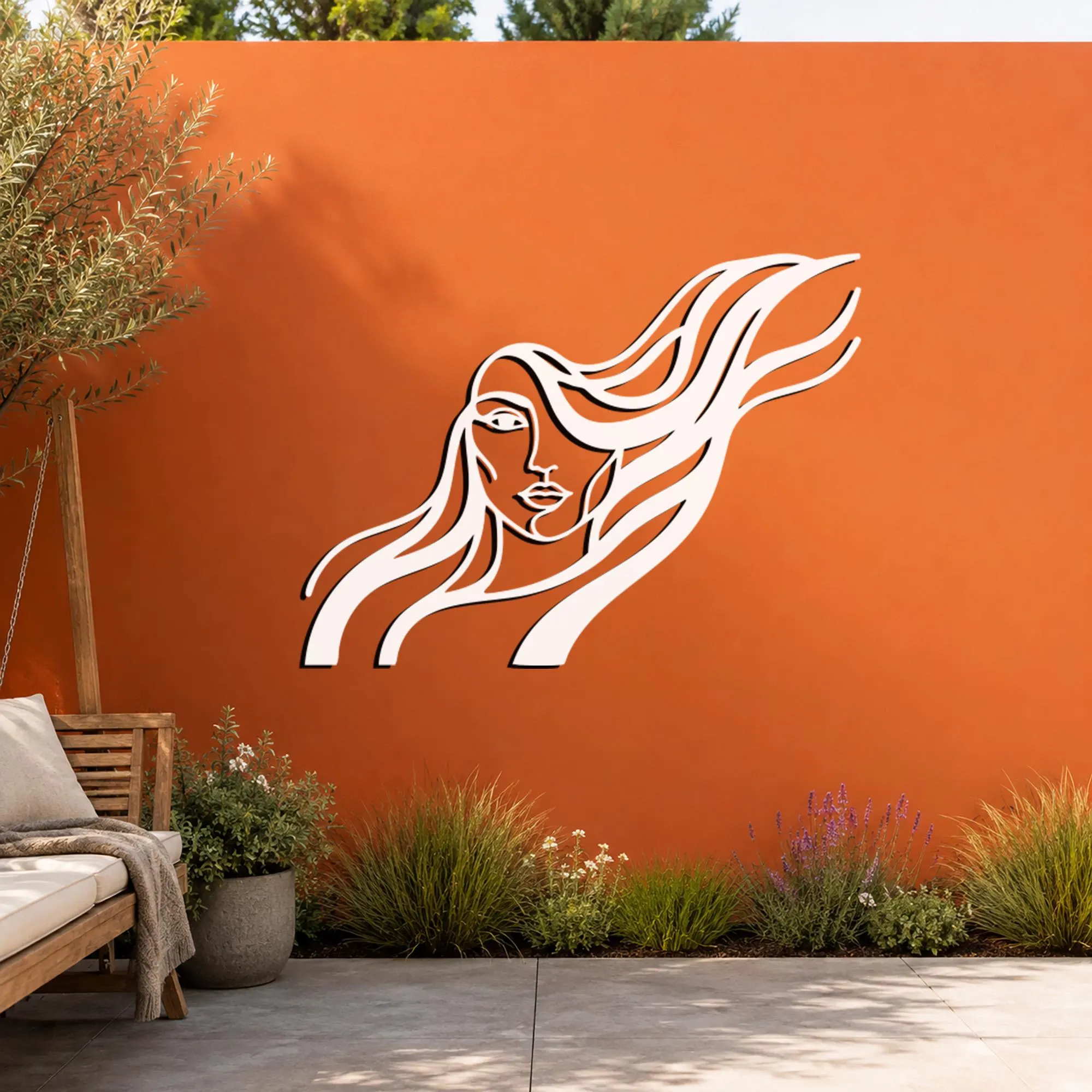 Abstract Woman Metal Wall Art, Female Face Decor, Minimalist Line Artwork, Feminine Portrait, Modern Metal Artwork, Elegant Lady Wall Design - image 4