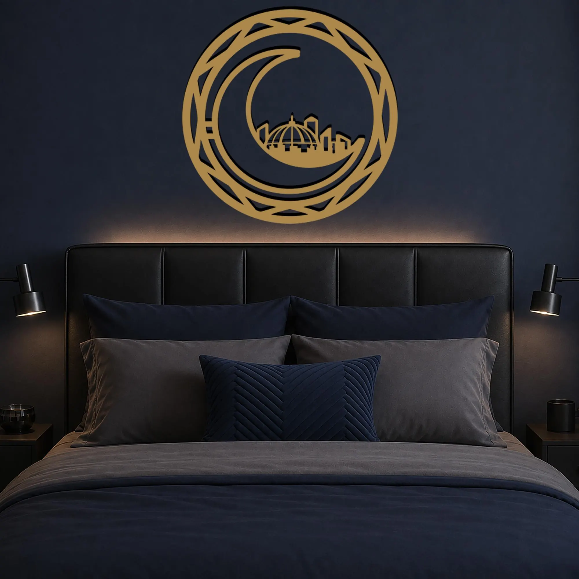 Crescent Moon Metal Wall Art, Mosque Skyline Decor, Islamic Wall Artwork, Ramadan Decoration, Eid Gifts, Muslim Art, Modern Metal Wall Decor - image 5