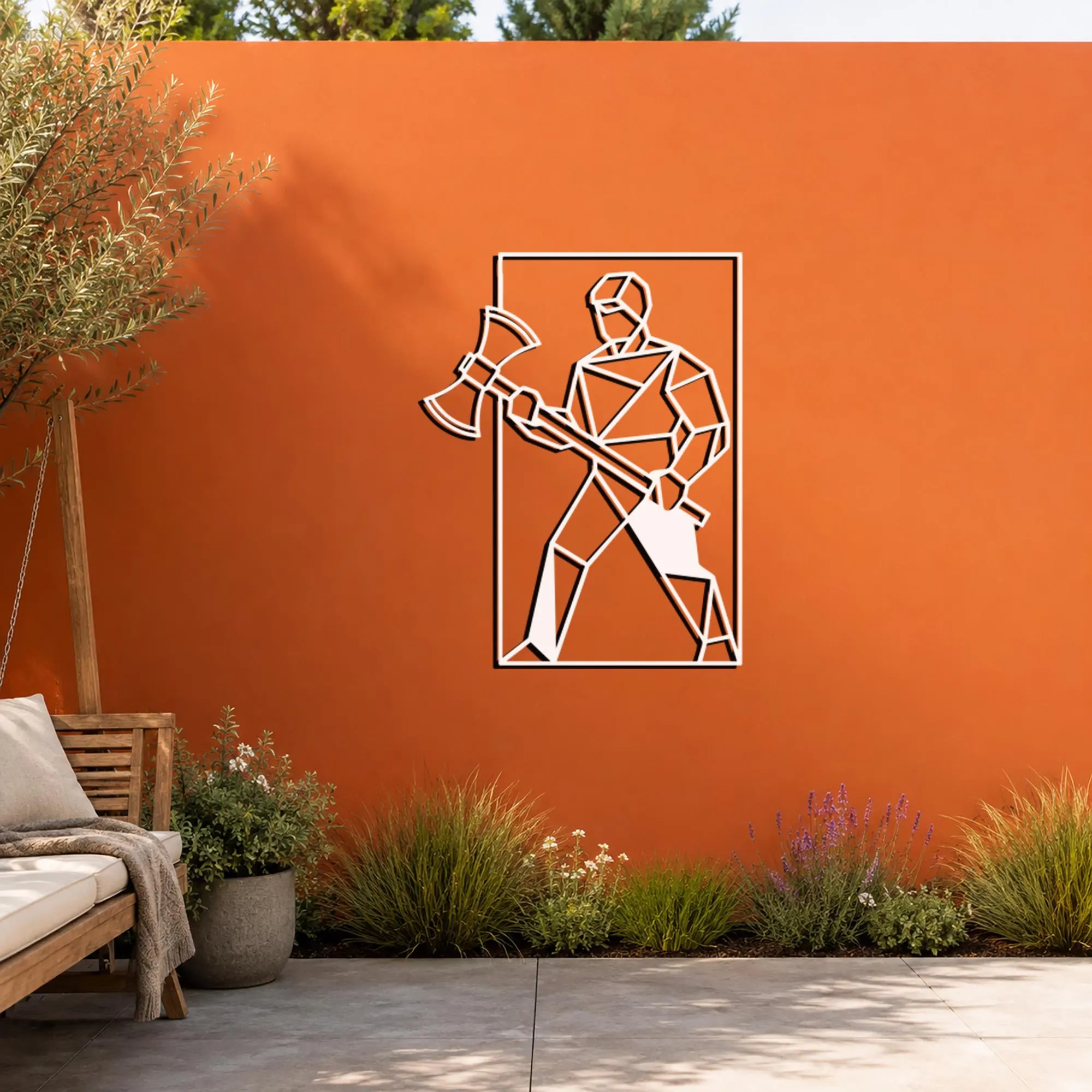 Lumberjack Metal Wall Art, Woodcutter Decor, Axe Wall Artwork, Forestry Gifts, Geometric Man Art, Logger Gift, Rustic Metal Wall Decorations - image 4