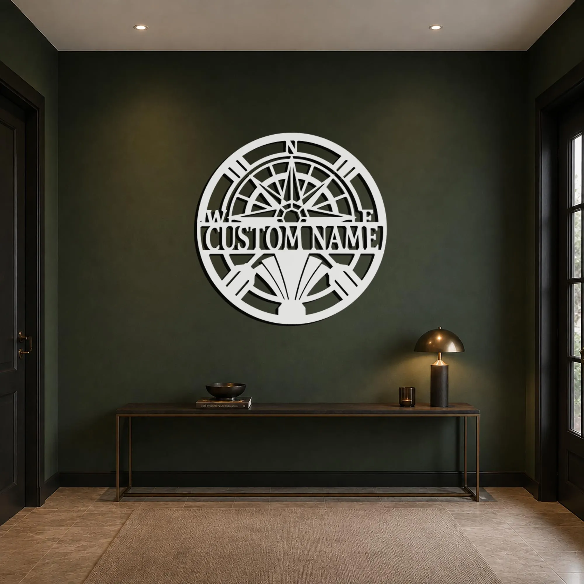 Personalized Compass Metal Wall Art, Custom Name Sign, Nautical Decor, Sailor Gift, Adventure Art, Navigation Metal Decoration, Family Gifts - image 2