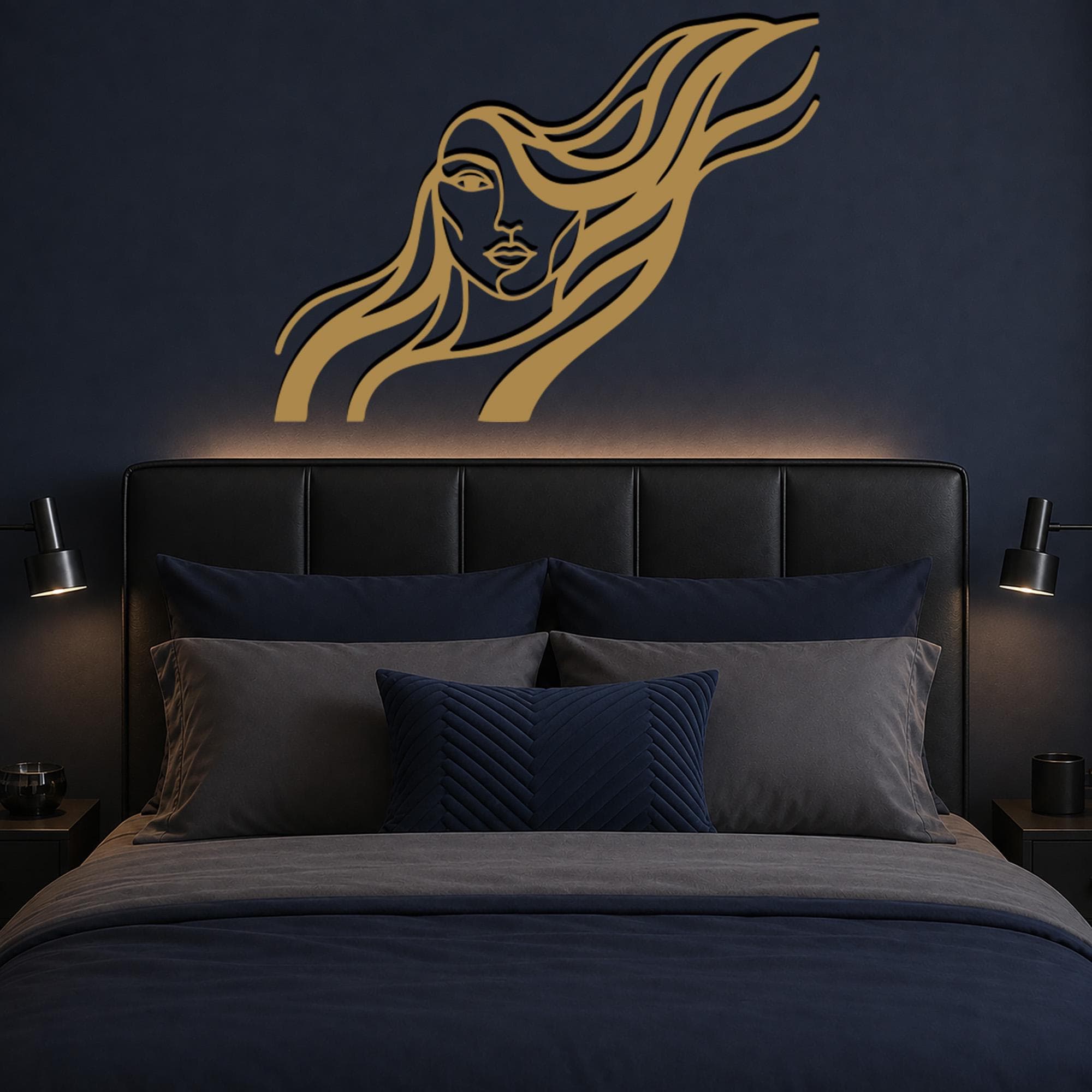 Abstract Woman Metal Wall Art, Female Face Decor, Minimalist Line Artwork, Feminine Portrait, Modern Metal Artwork, Elegant Lady Wall Design - image 5