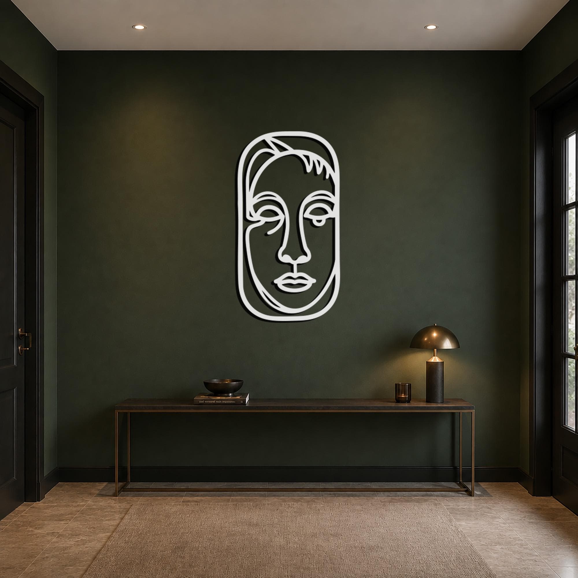 Abstract Face Metal Wall Art, Modern Line Portrait, Minimalist Figure Decor, Contemporary Woman Artwork, Artistic Metal Wall Art, Woman Gift - image 3
